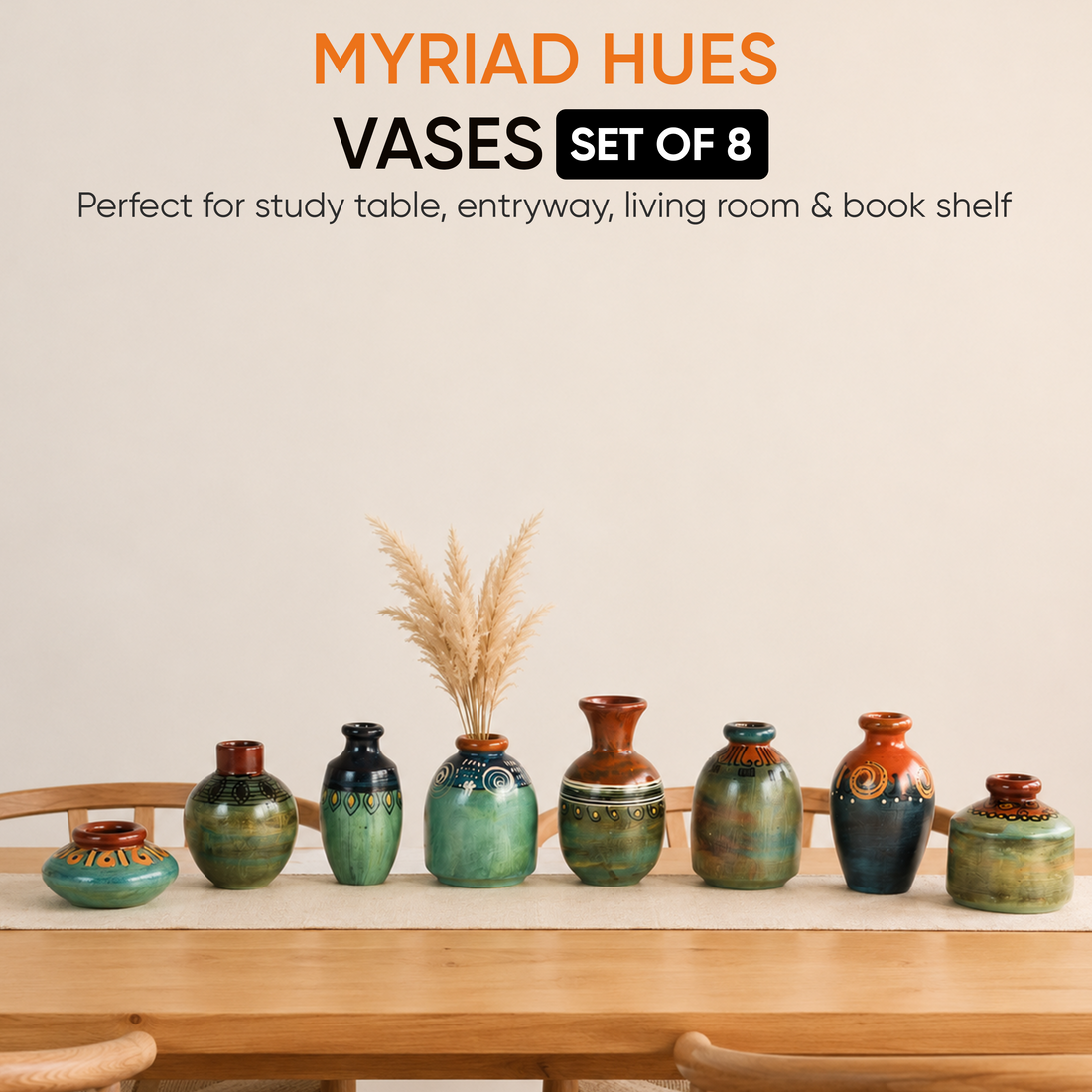 Myriad Hues Terracotta Miniature Decor Vases S08