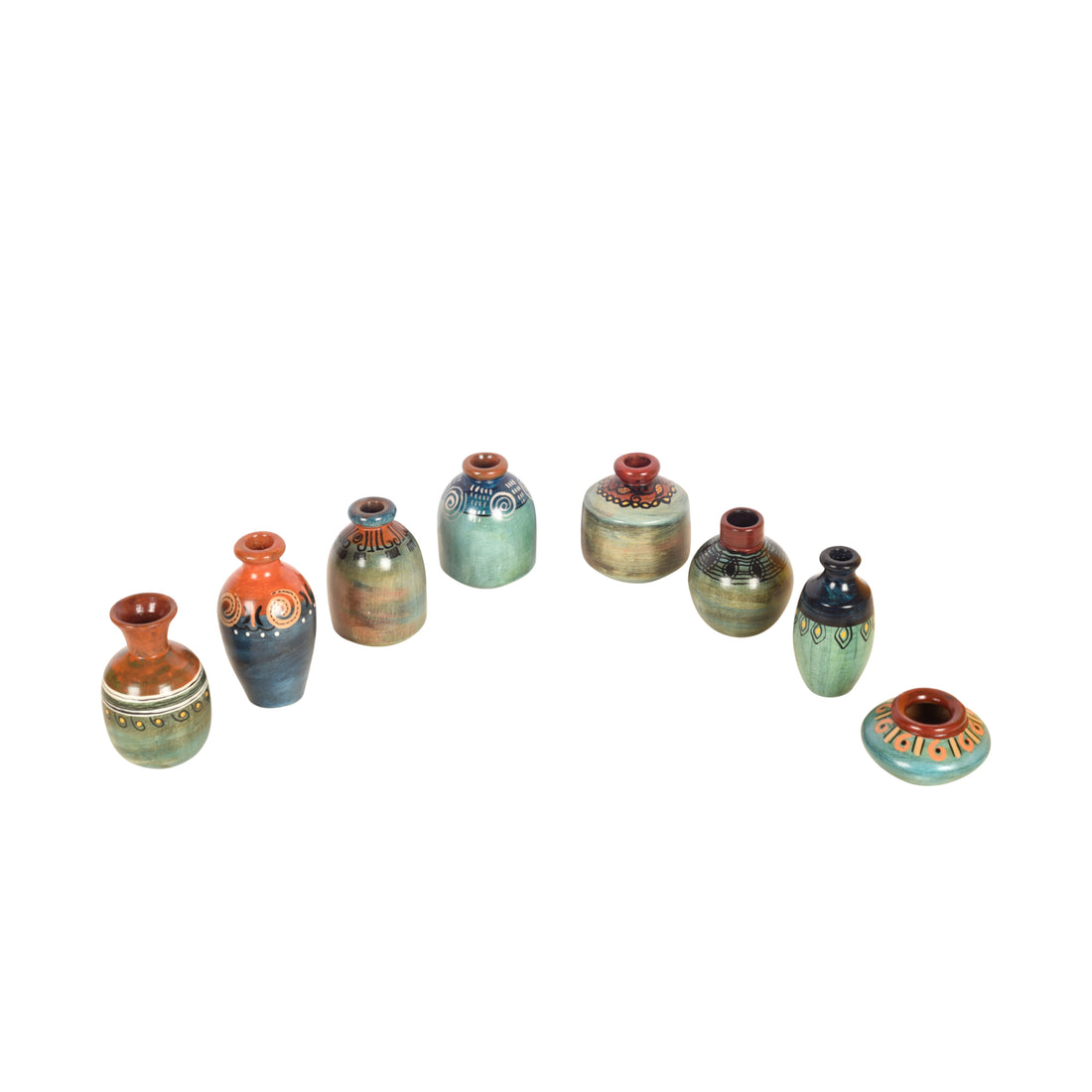 Myriad Hues Terracotta Miniature Decor Vases S08