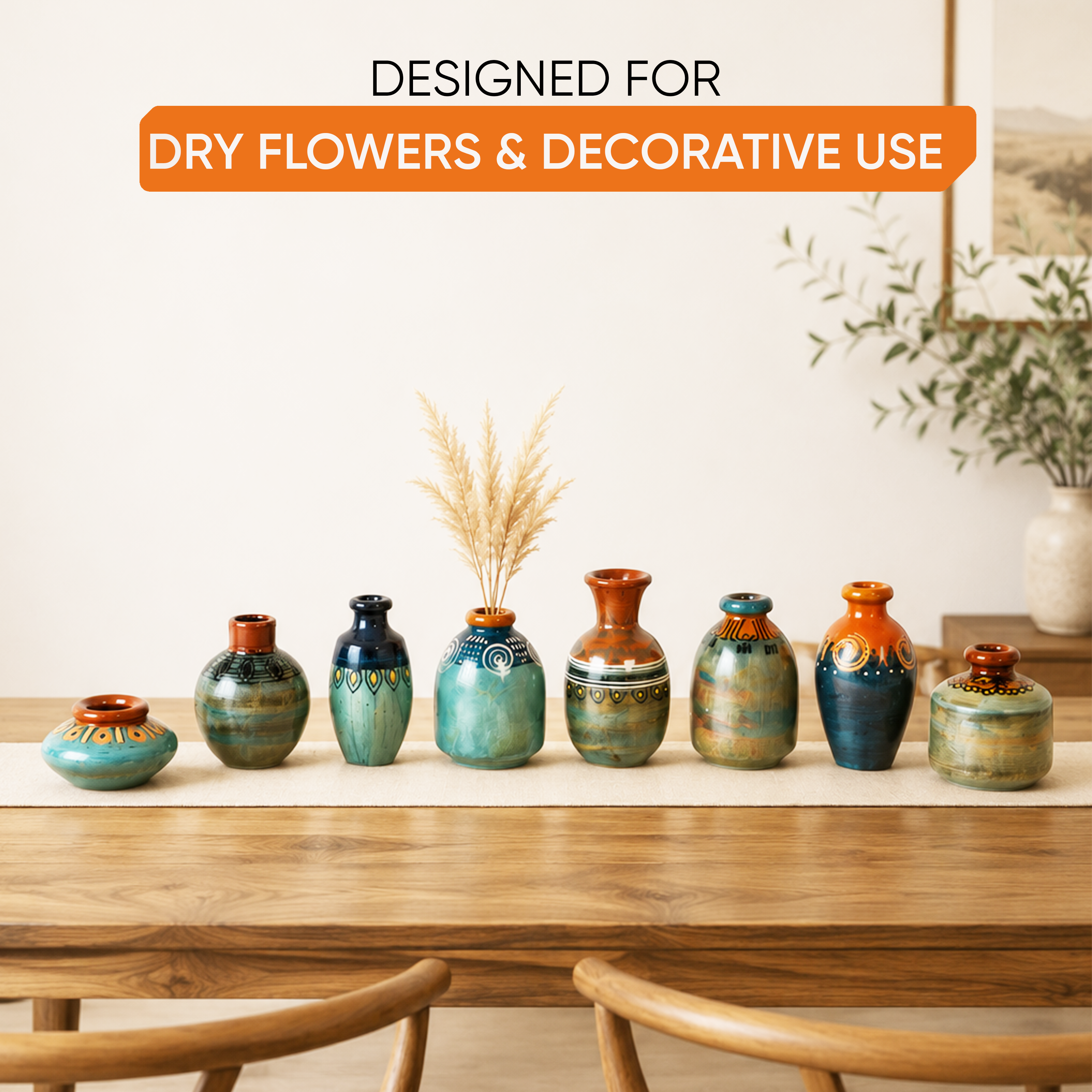 Myriad Hues Terracotta Miniature Decor Vases S08