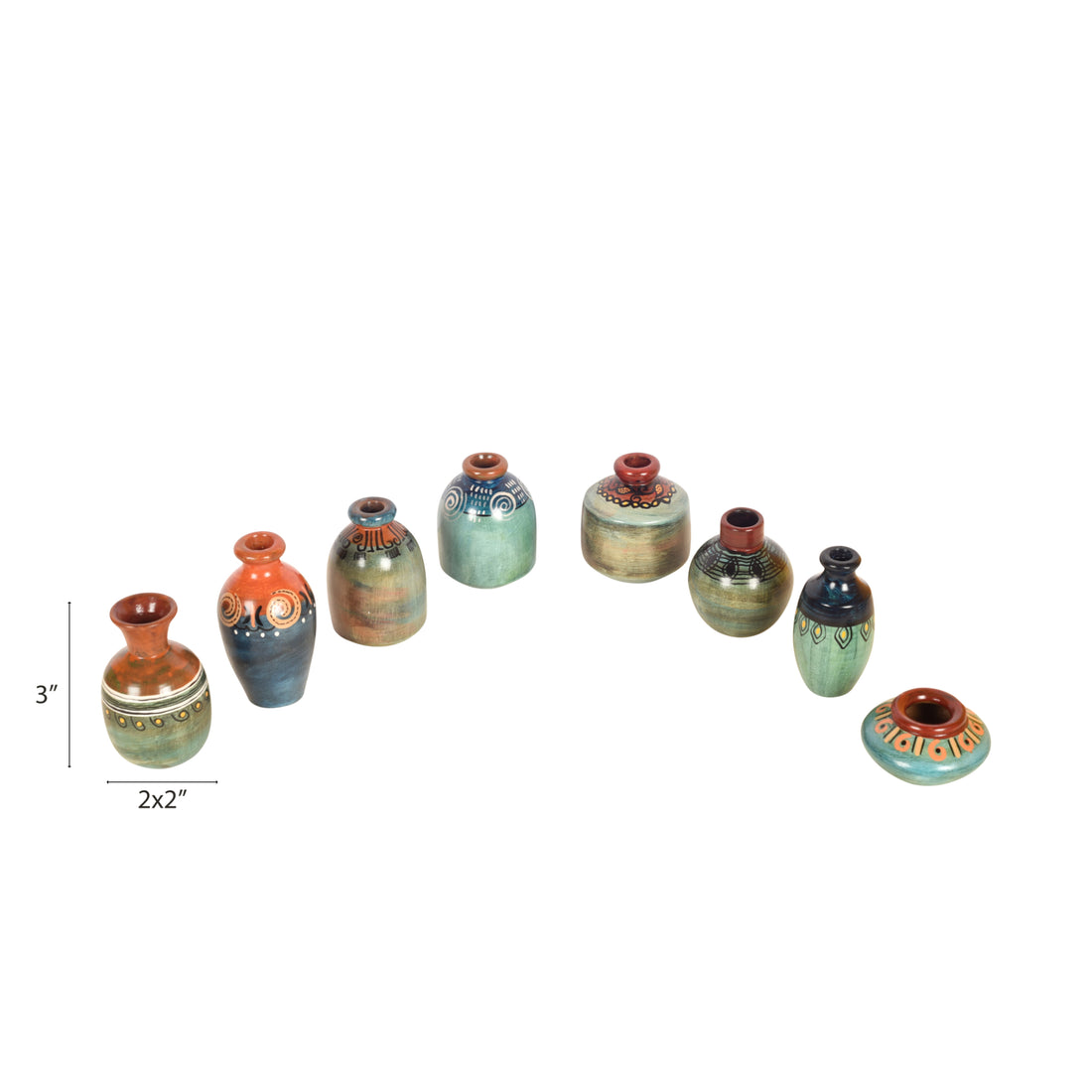 Myriad Hues Terracotta Miniature Decor Vases S08