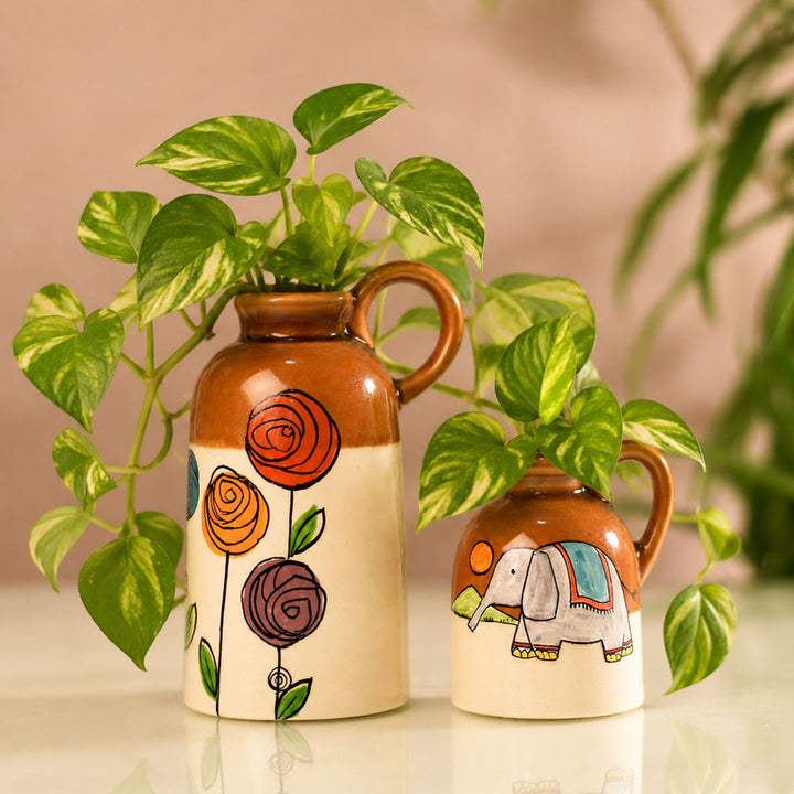 Gulaab & Gaja Ceramic Cachepot Duo
