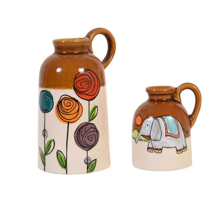 Gulaab & Gaja Ceramic Cachepot Duo