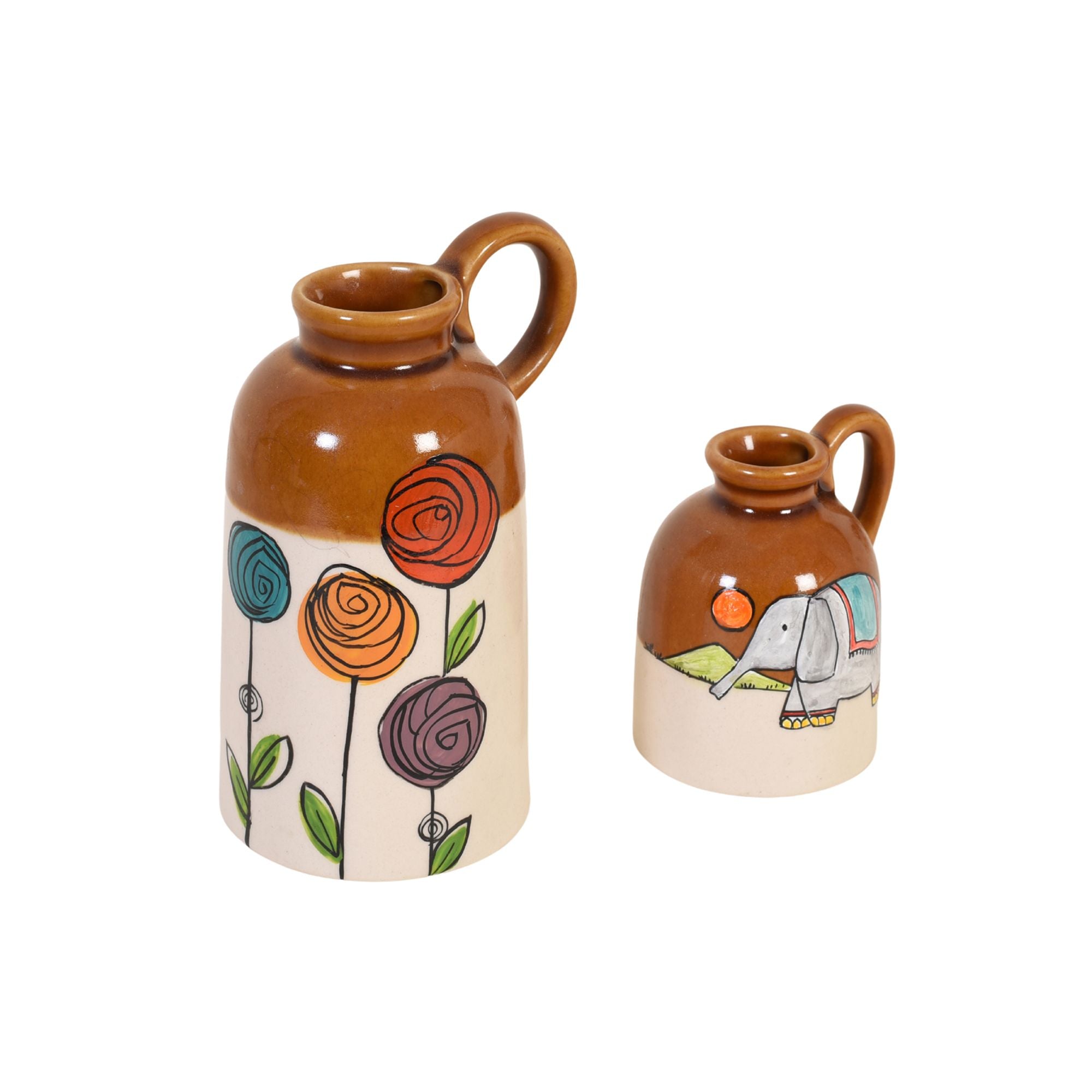 Gulaab & Gaja Ceramic Cachepot Duo