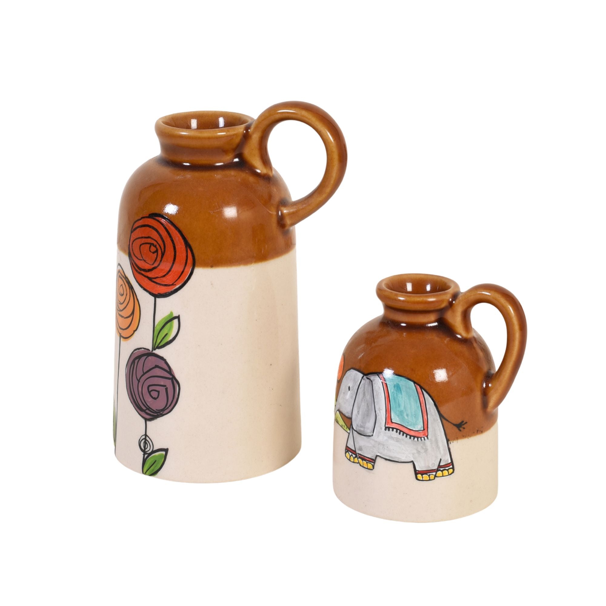 Gulaab & Gaja Ceramic Cachepot Duo