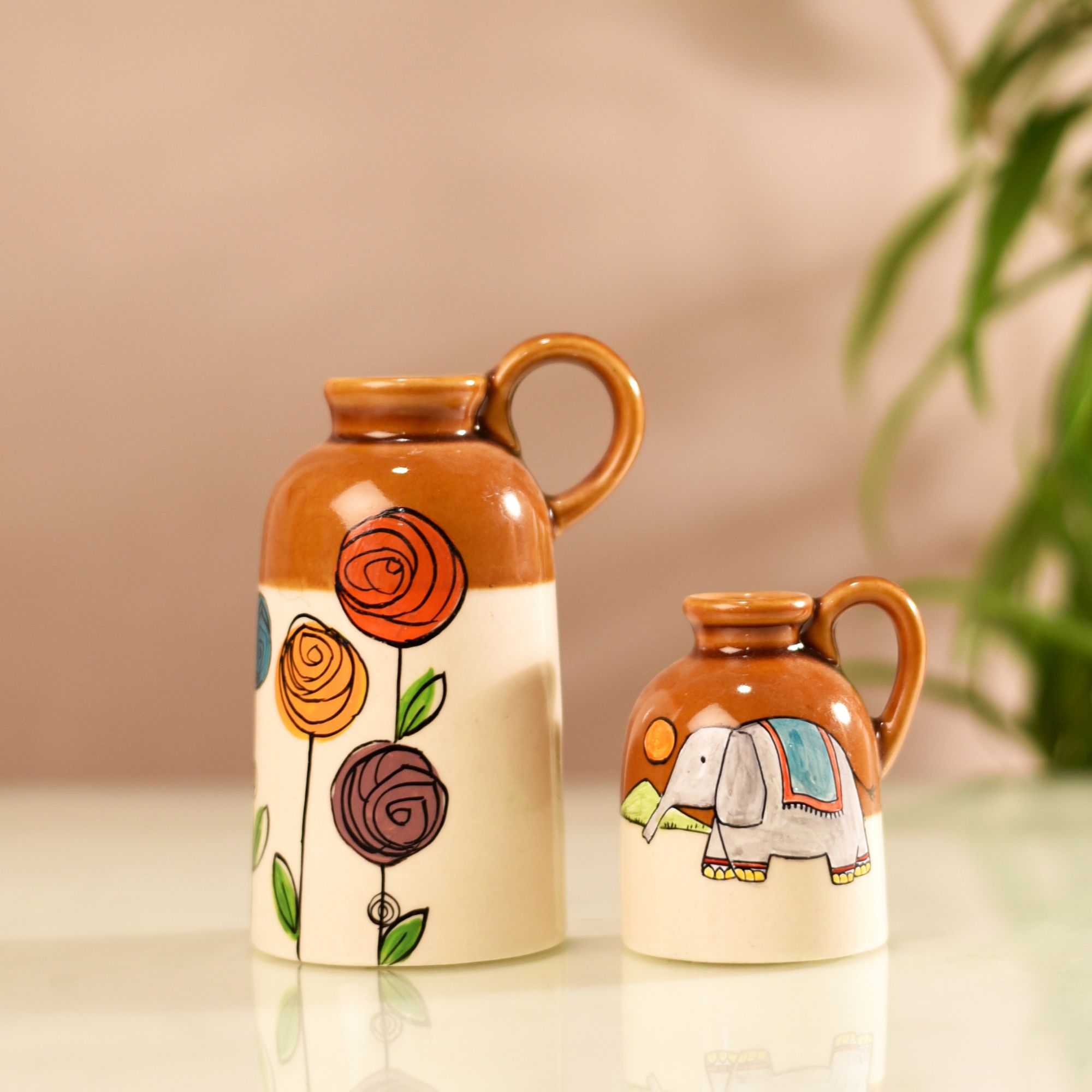 Gulaab & Gaja Ceramic Cachepot Duo