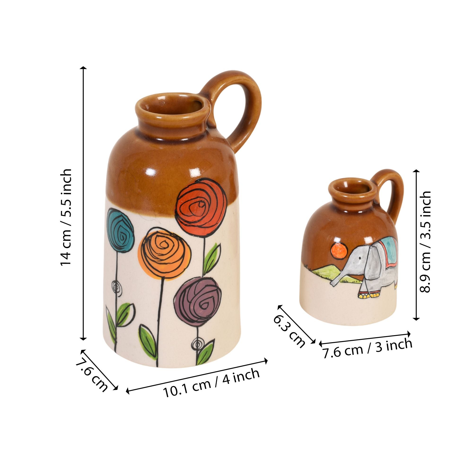 Gulaab & Gaja Ceramic Cachepot Duo