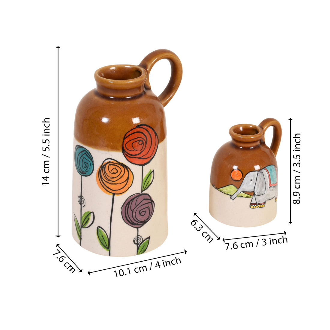 Gulaab & Gaja Ceramic Cachepot Duo
