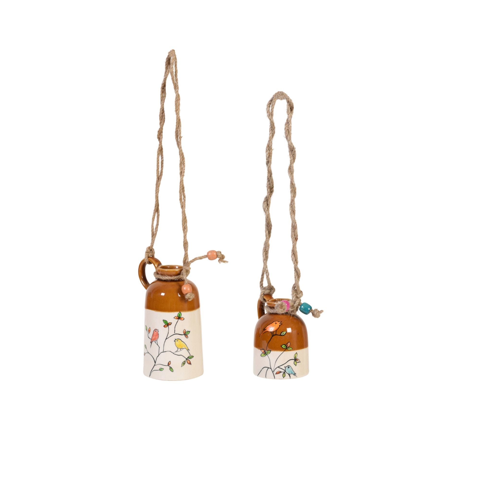 Bageecha Songbird Hanging Ceramic Planter Duo