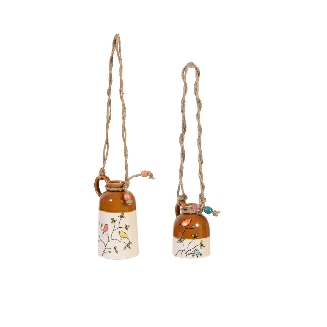 Bageecha Songbird Hanging Ceramic Planter Duo