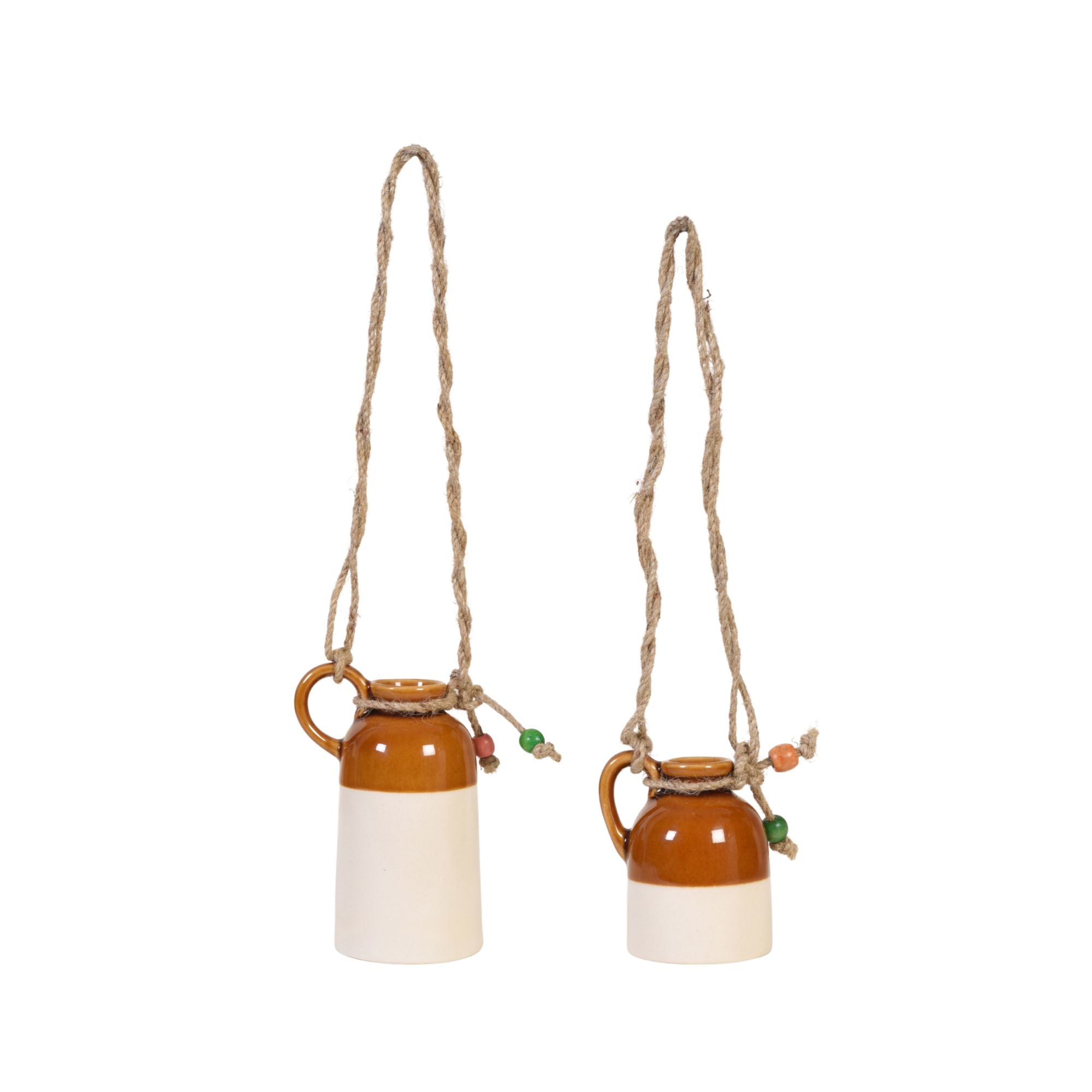 Bageecha Blossom-Bird Hanging Ceramic Planter Duo