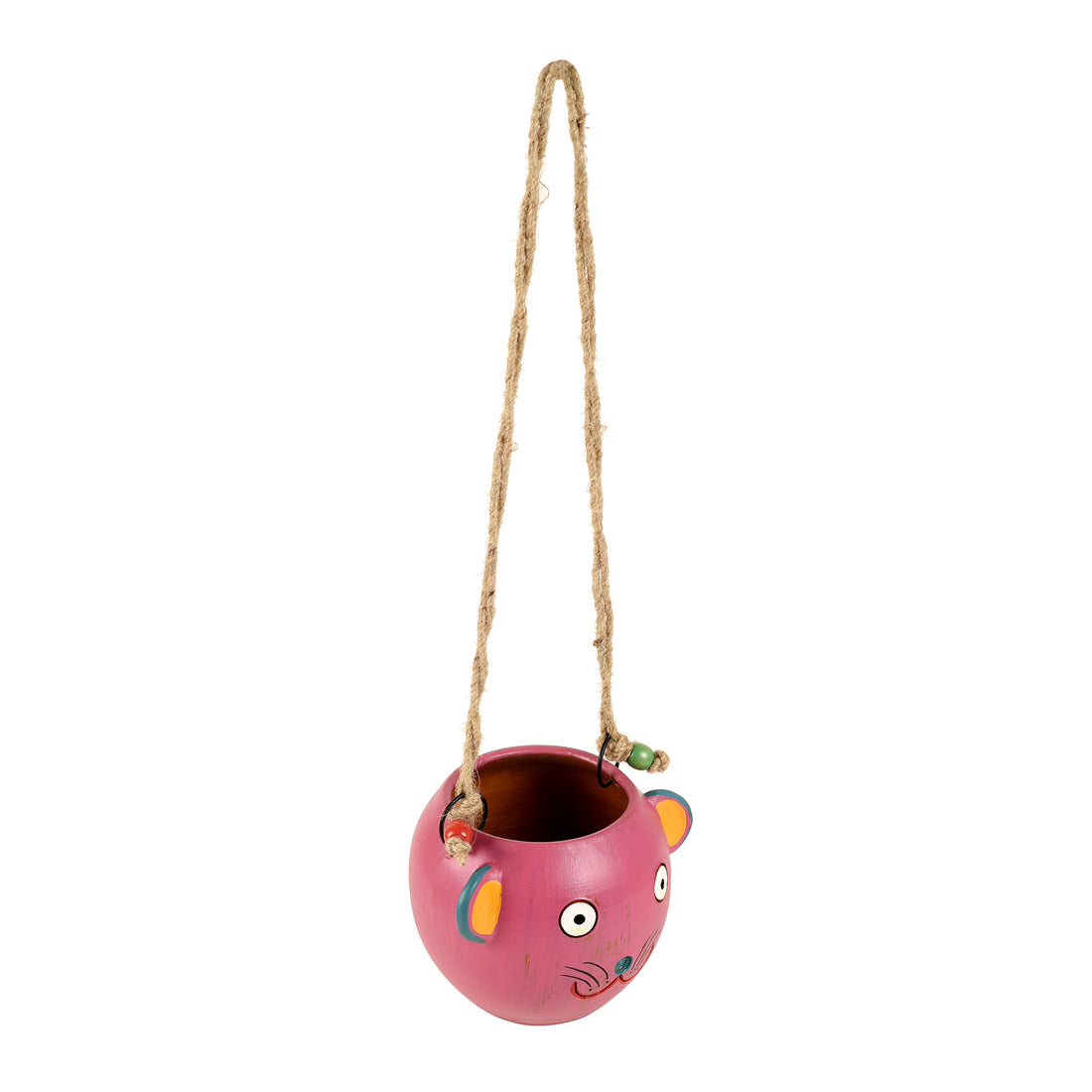 Pink Fish Earthen Hanging Planter(6x5x17)