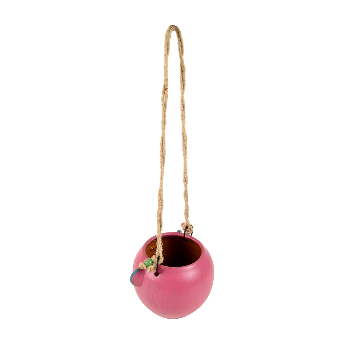 Pink Fish Earthen Hanging Planter(6x5x17)