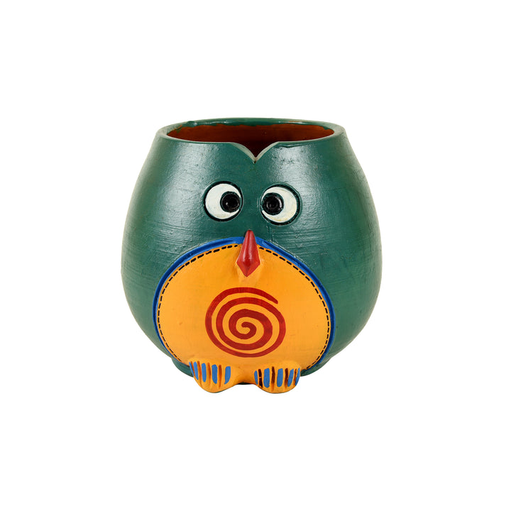 Blue Owl Earthen Planter (5x5x4)