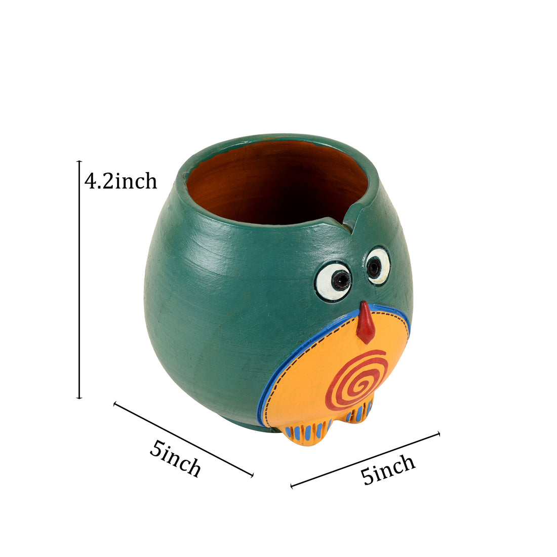 Blue Owl Earthen Planter (5x5x4)