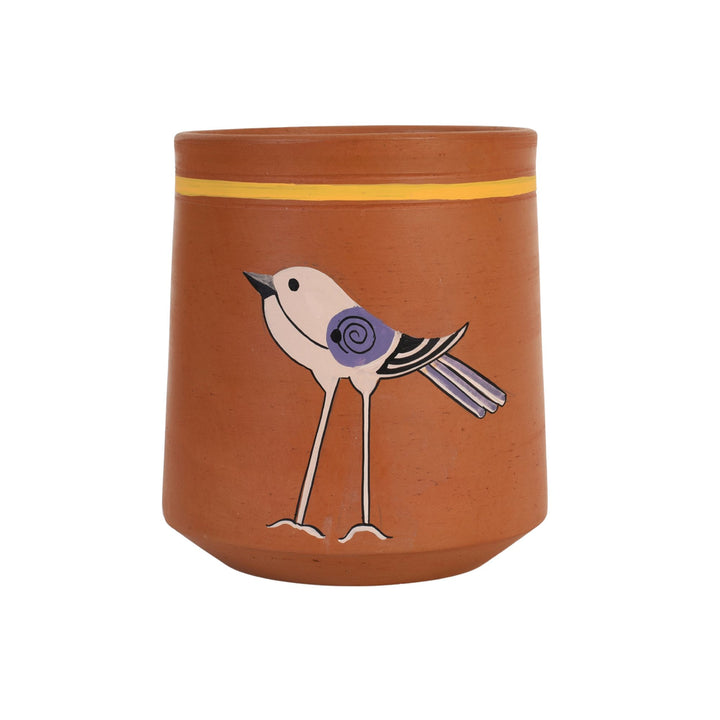 Koyal Songbird Tall Terracotta Cachepot