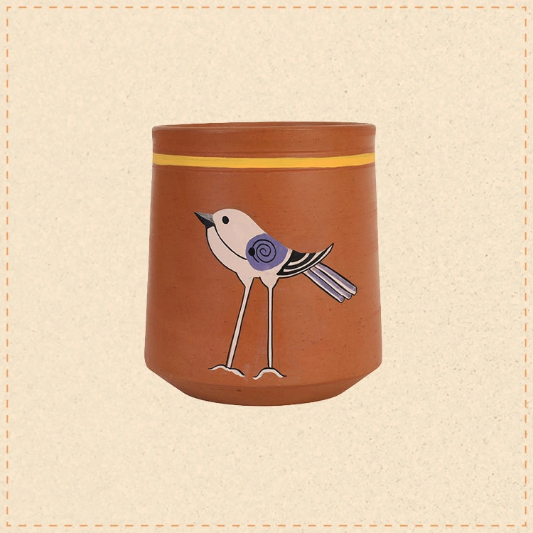 Koyal Songbird Tall Terracotta Cachepot