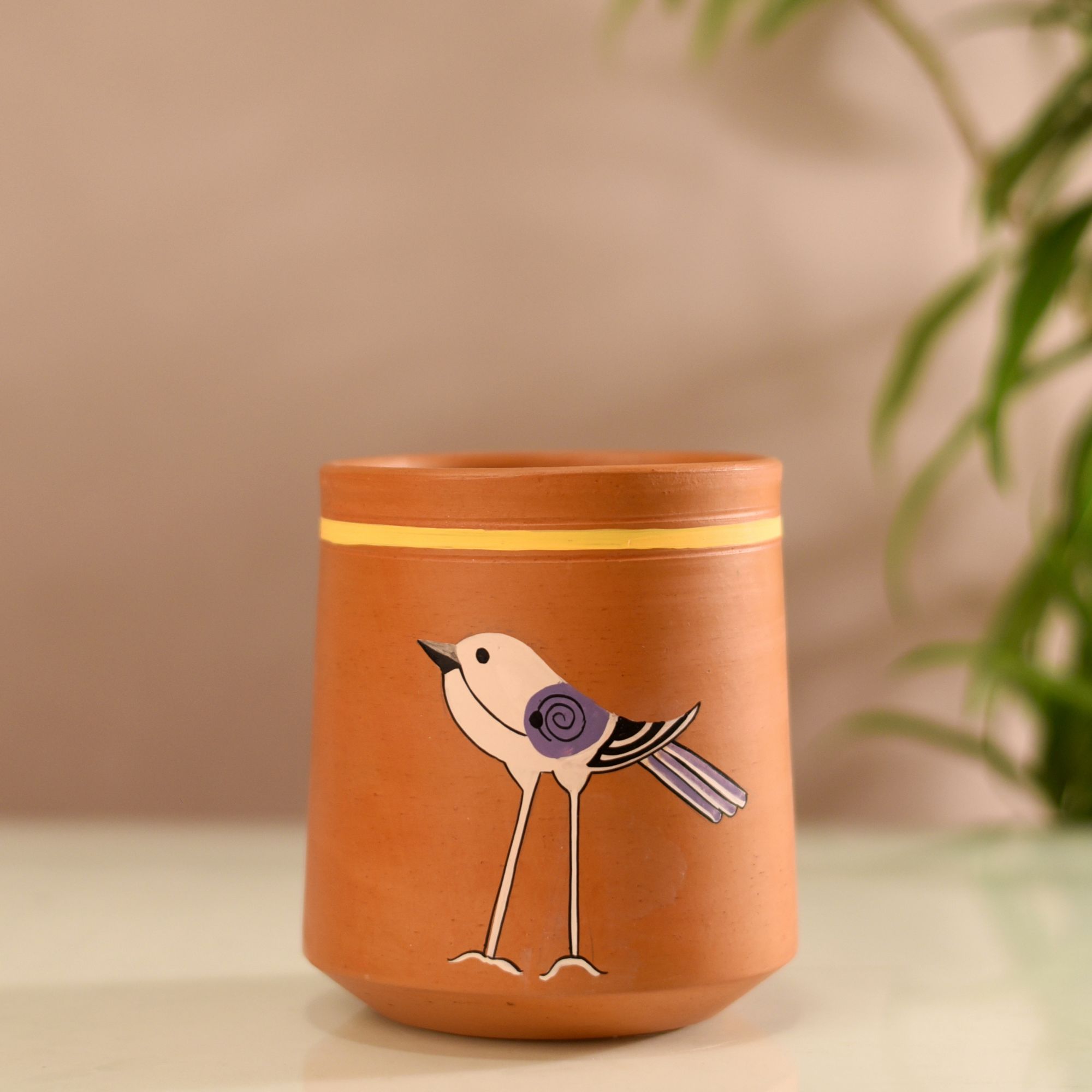 Koyal Songbird Tall Terracotta Cachepot