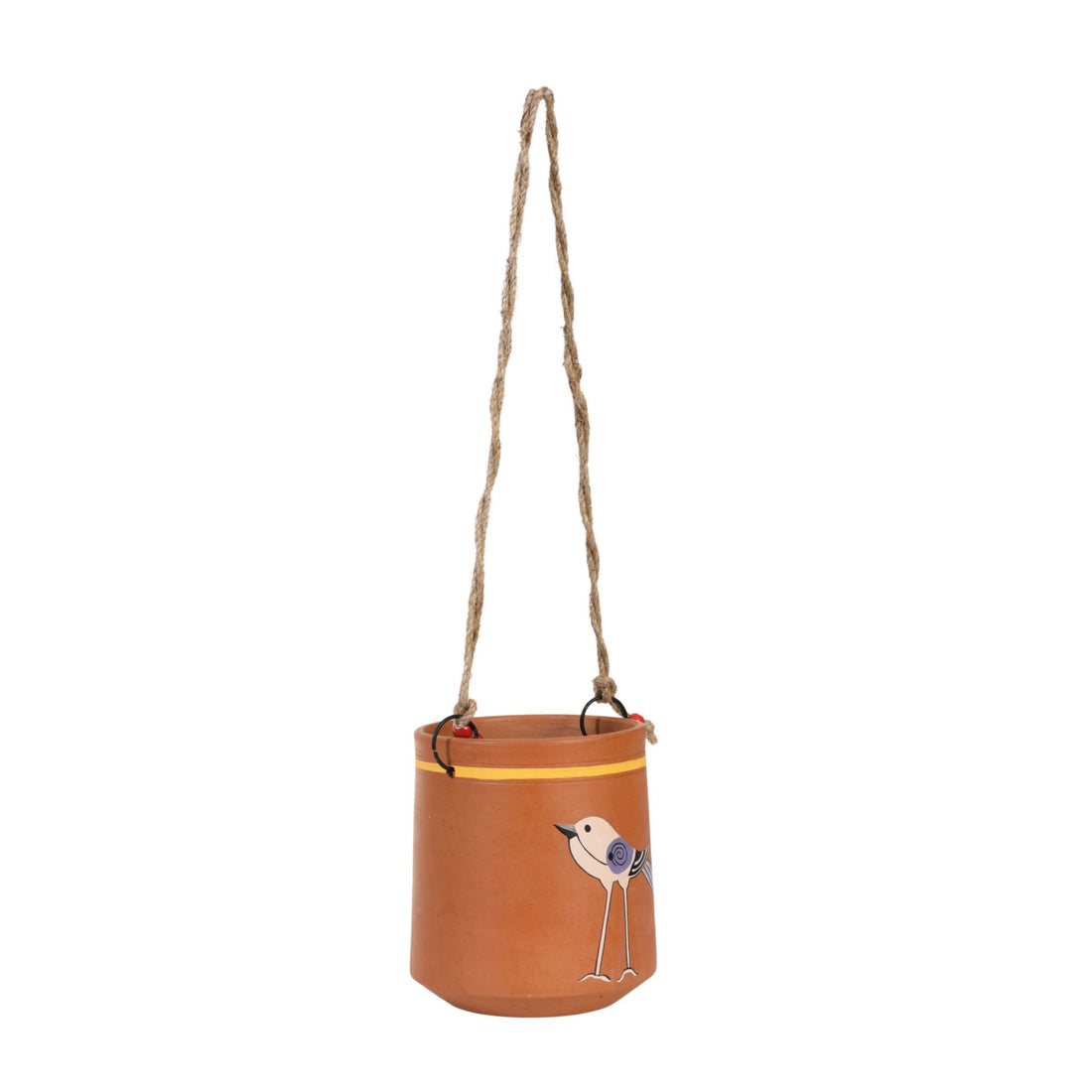 Panchi Perched-Bird Hanging Terracotta Planter