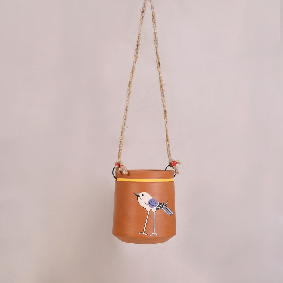 Panchi Perched-Bird Hanging Terracotta Planter