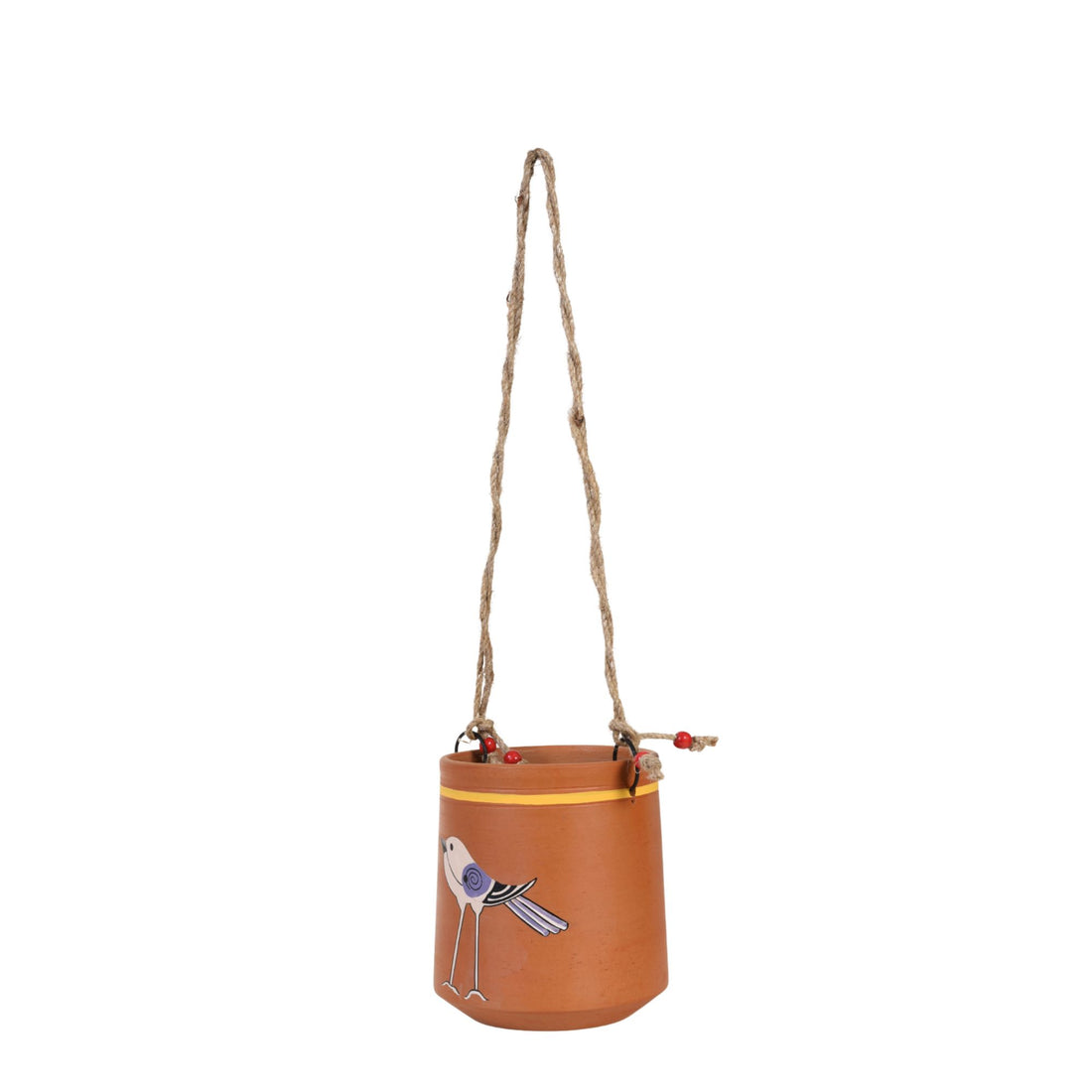 Panchi Perched-Bird Hanging Terracotta Planter