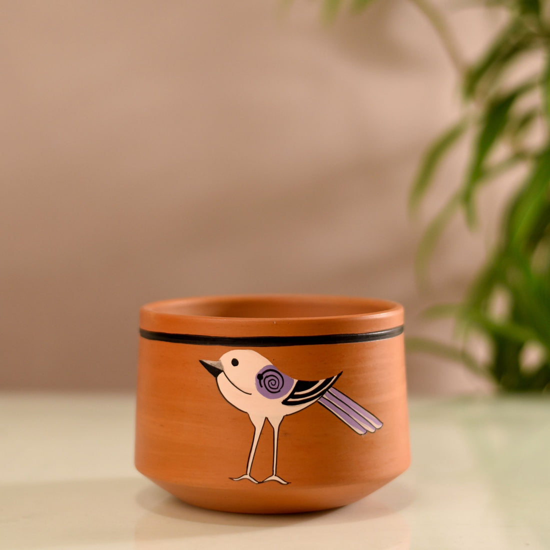 Koyal Songbird Terracotta Cachepot
