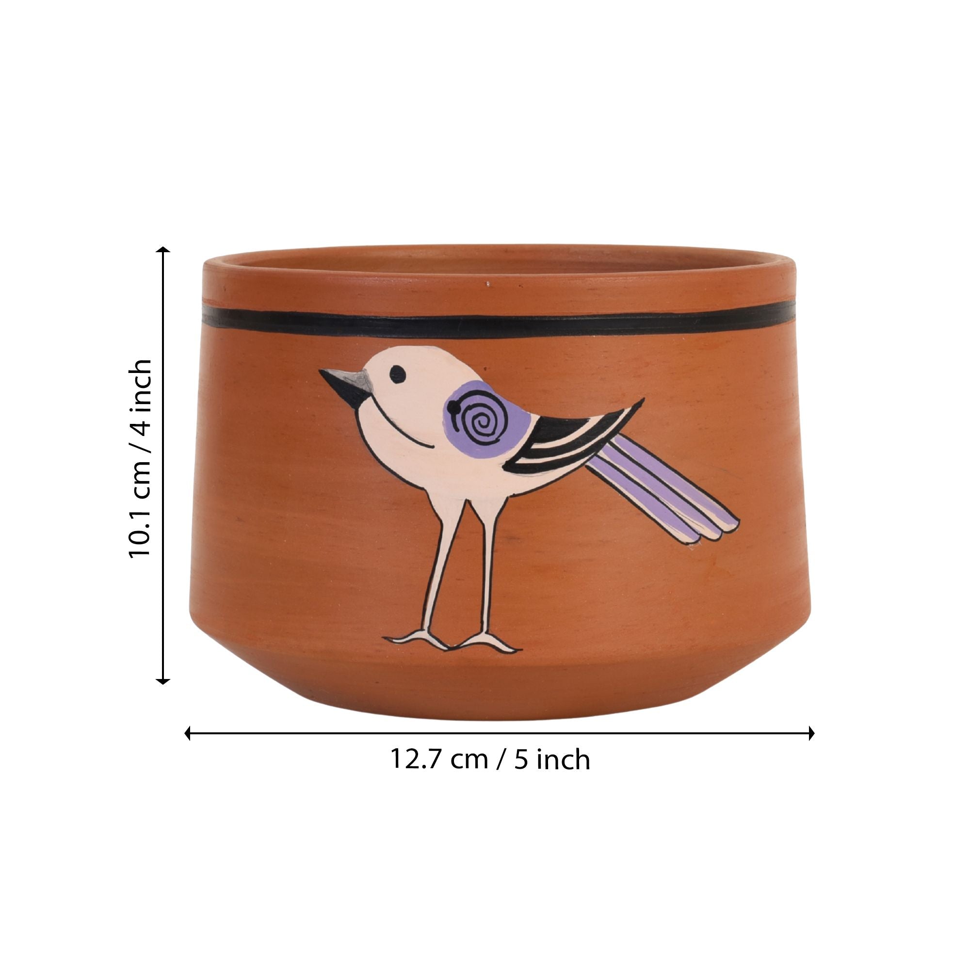 Koyal Songbird Terracotta Cachepot