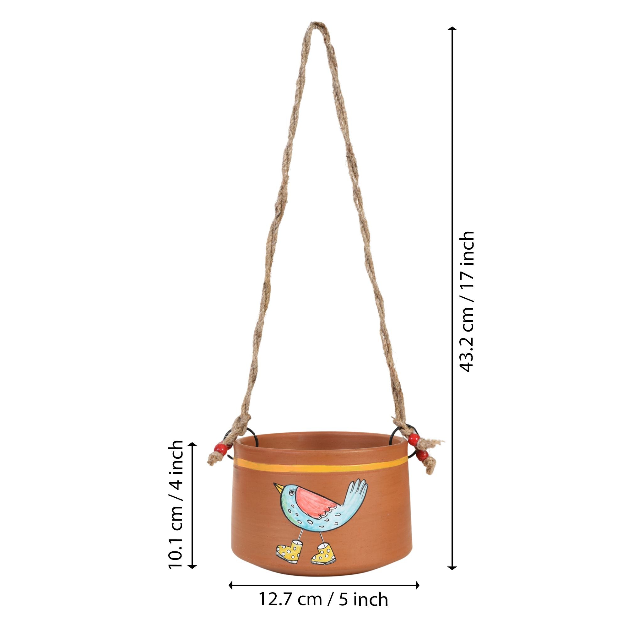 Chidiya & Chicks Hanging Terracotta Planter