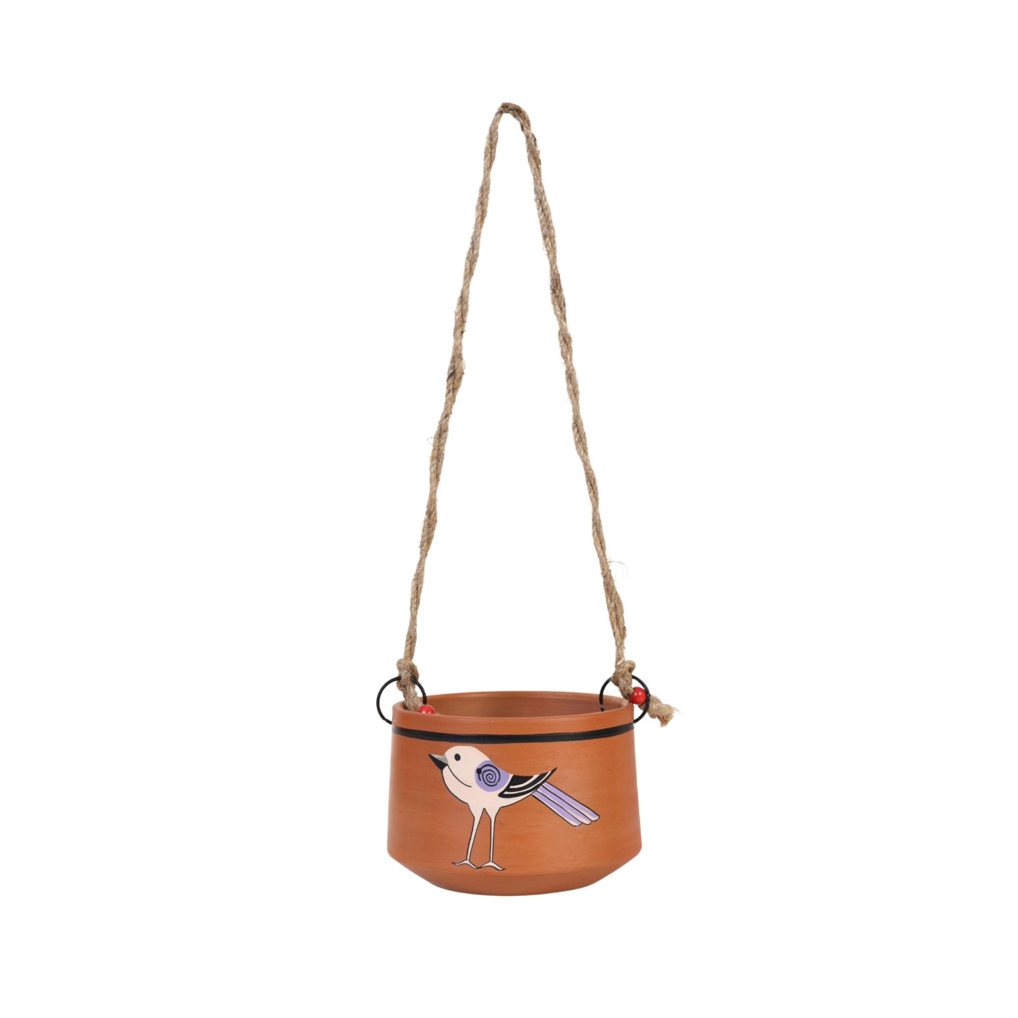 Koyal Songbird Hanging Terracotta Planter