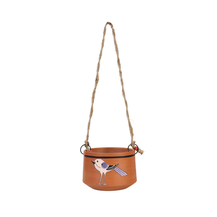 Koyal Songbird Hanging Terracotta Planter