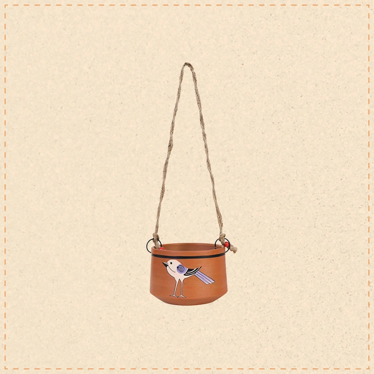 Koyal Songbird Hanging Terracotta Planter