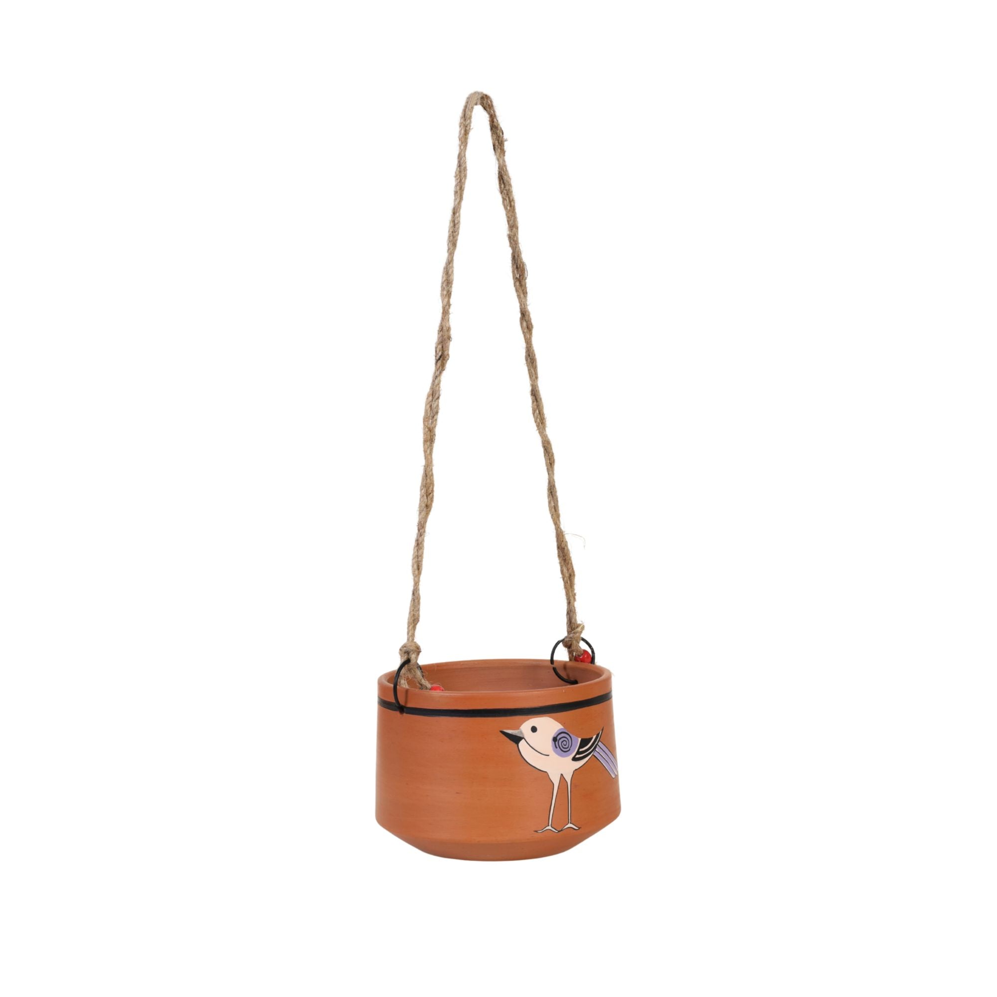 Koyal Songbird Hanging Terracotta Planter