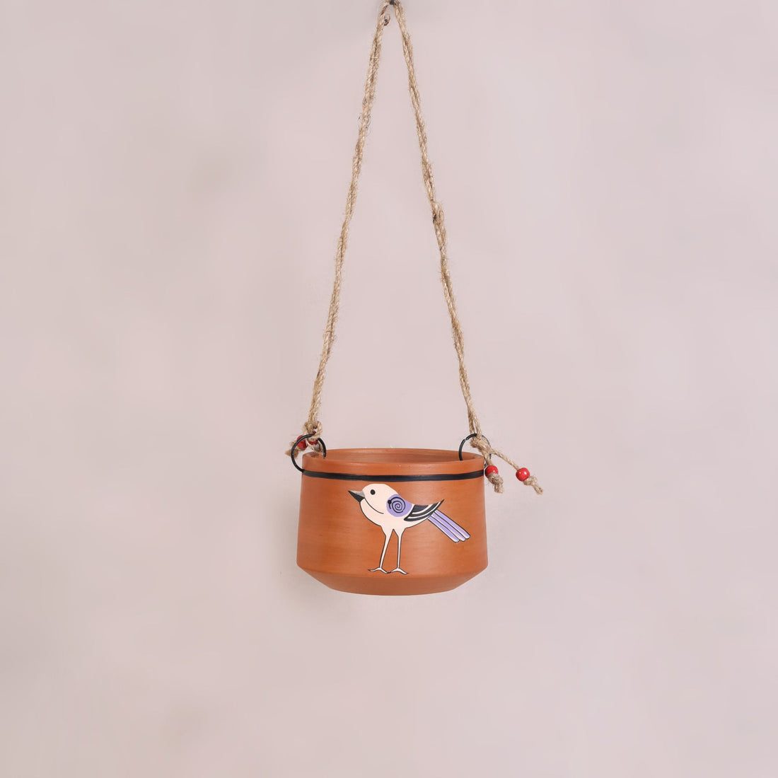 Koyal Songbird Hanging Terracotta Planter