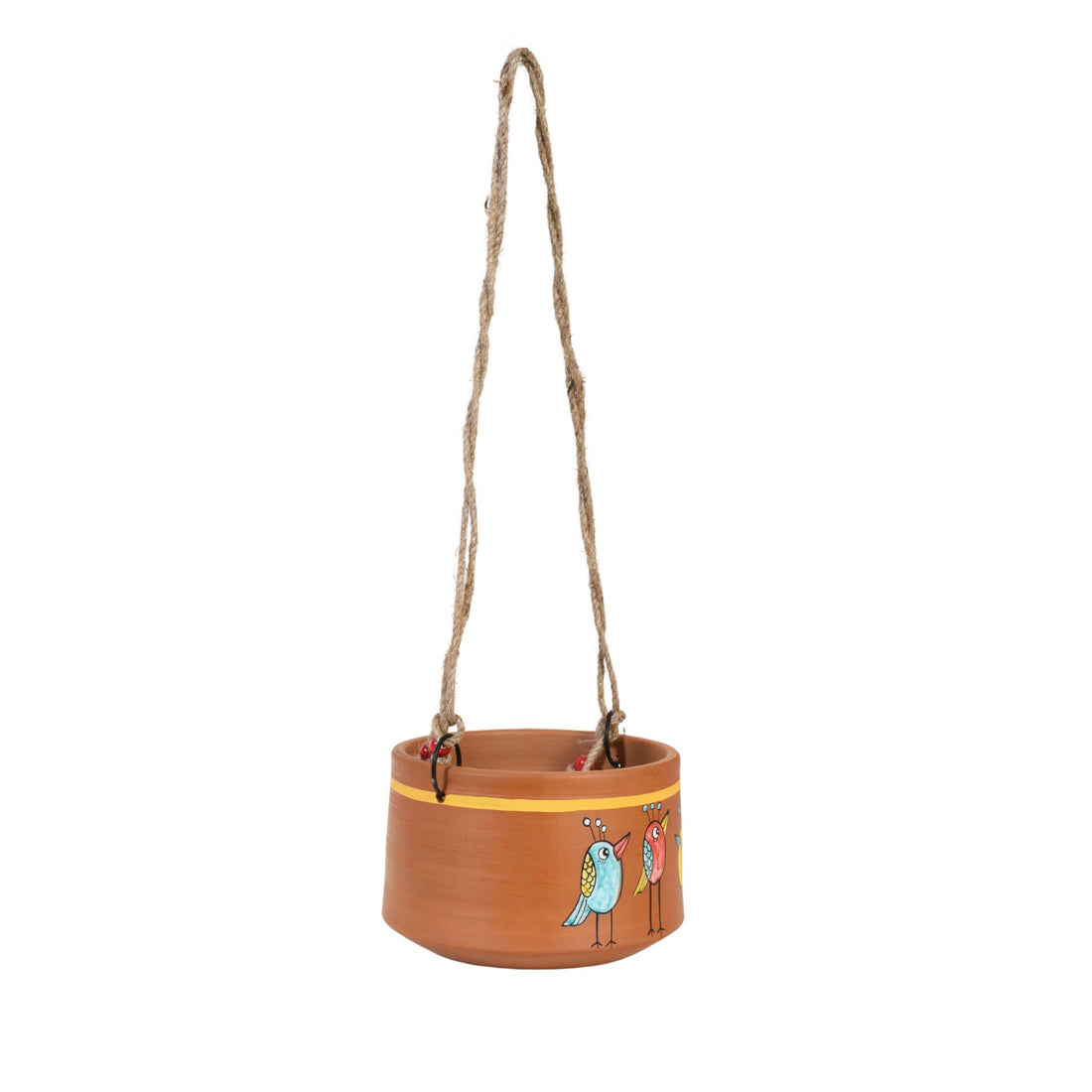 Teen Chidiya Trio-Bird Hanging Terracotta Planter