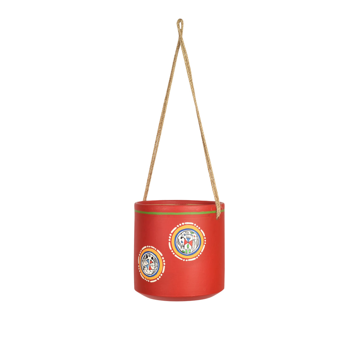 Red Rose Terracotta Hanging Planter