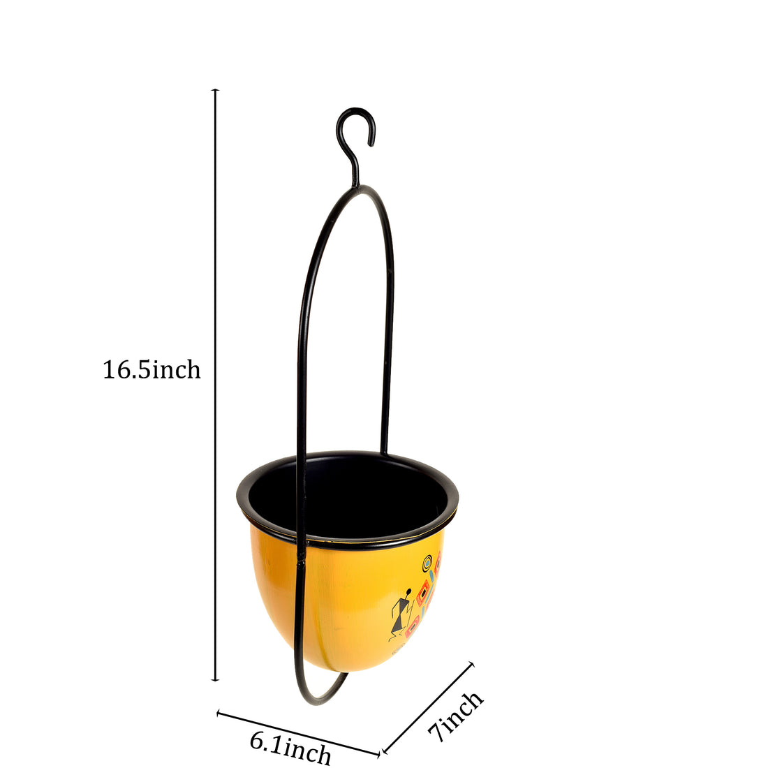 Yellow Hanging Planter (7x6x17)