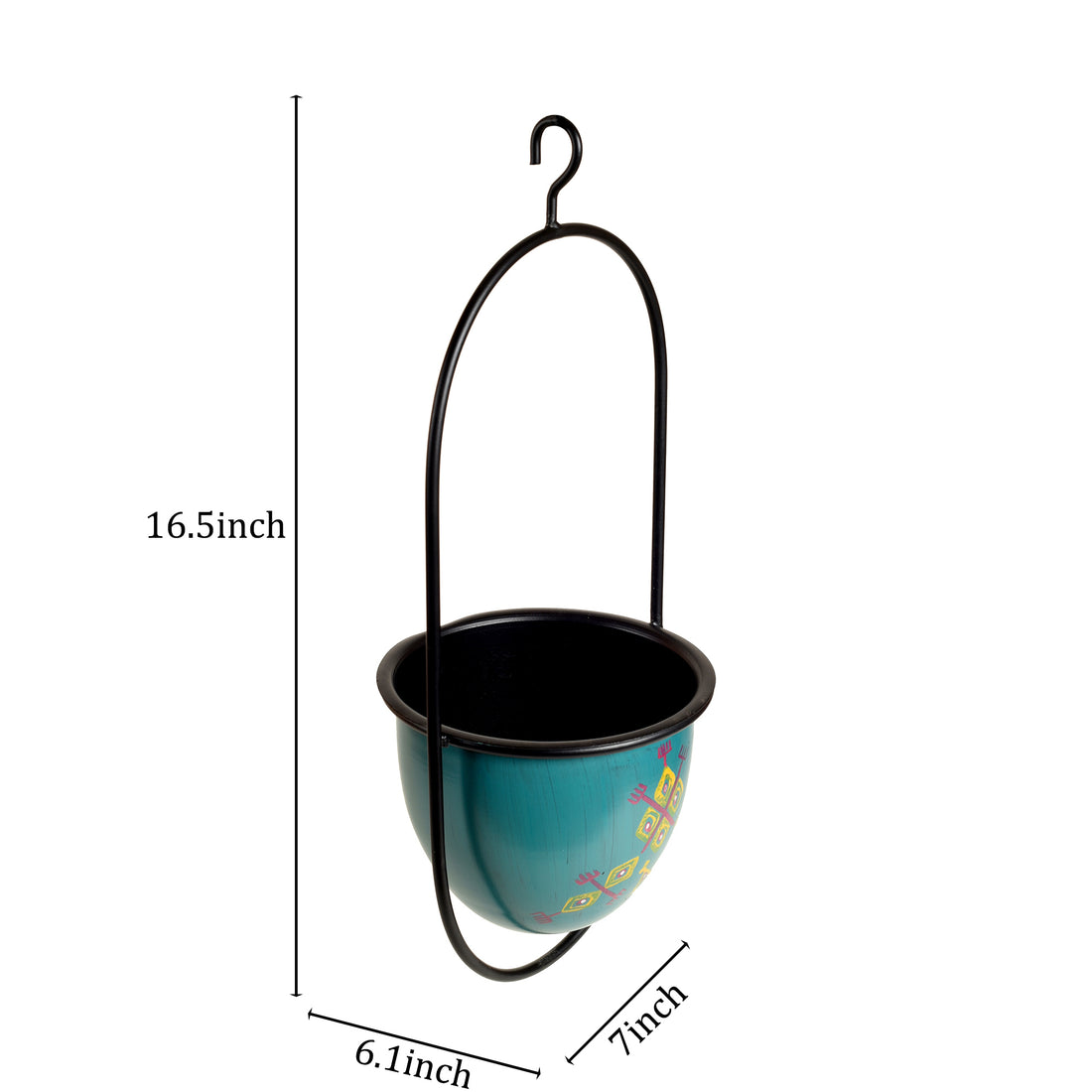 Blue Hanging Planter (7x6x17)