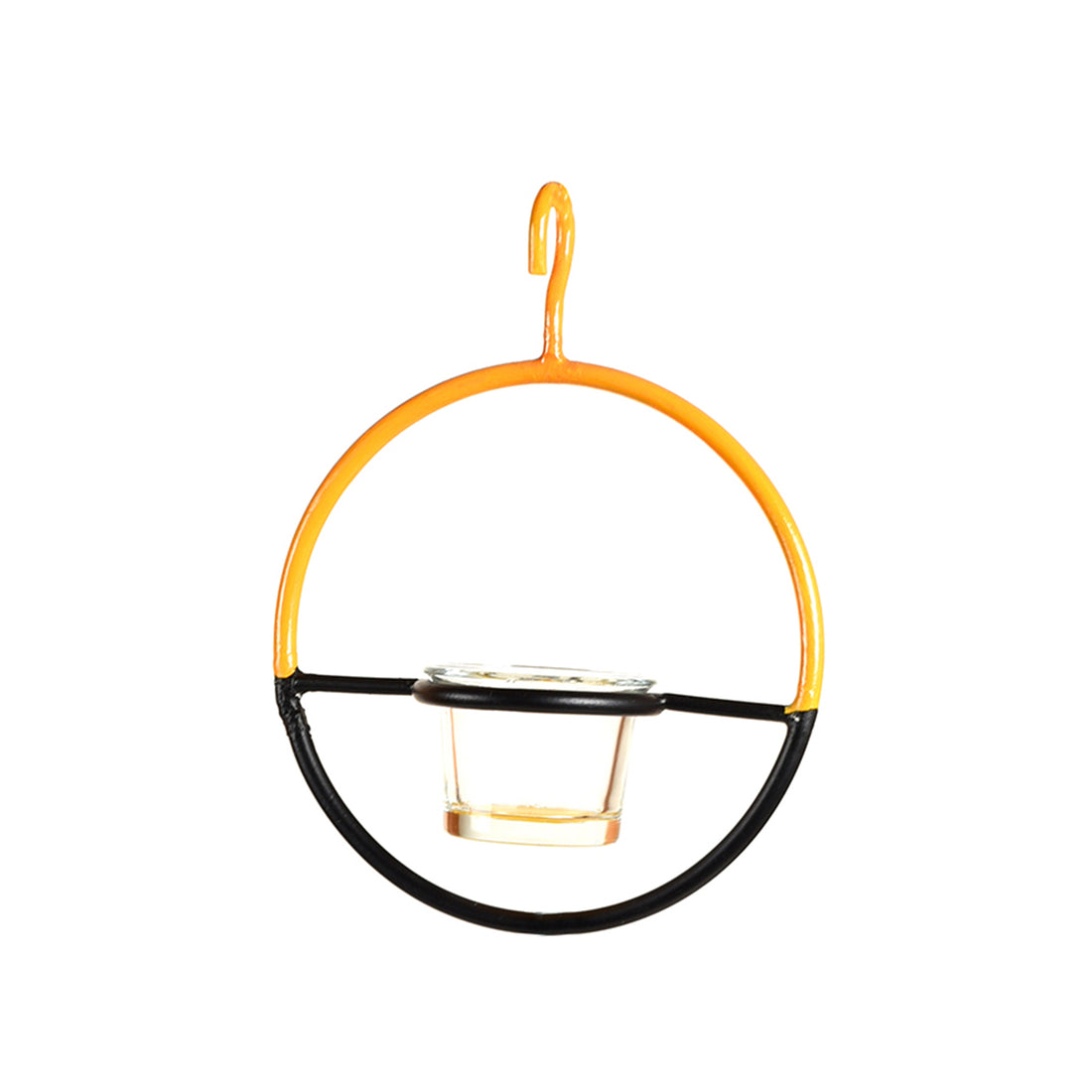 Candle Holder in Hanging Metal Ring (6x2x19)