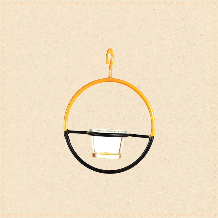 Candle Holder in Hanging Metal Ring (6x2x19)