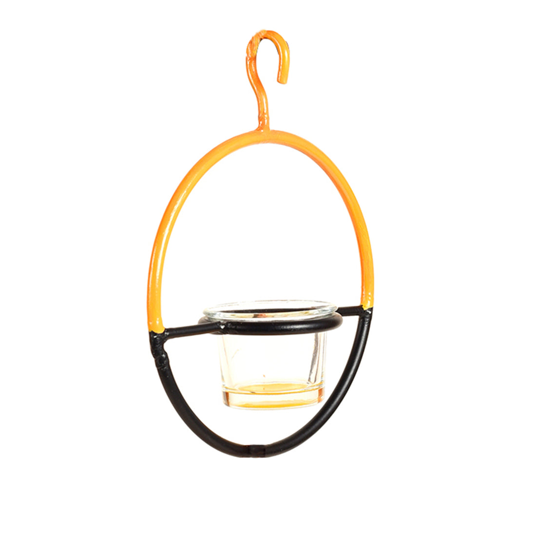 Candle Holder in Hanging Metal Ring (6x2x19)