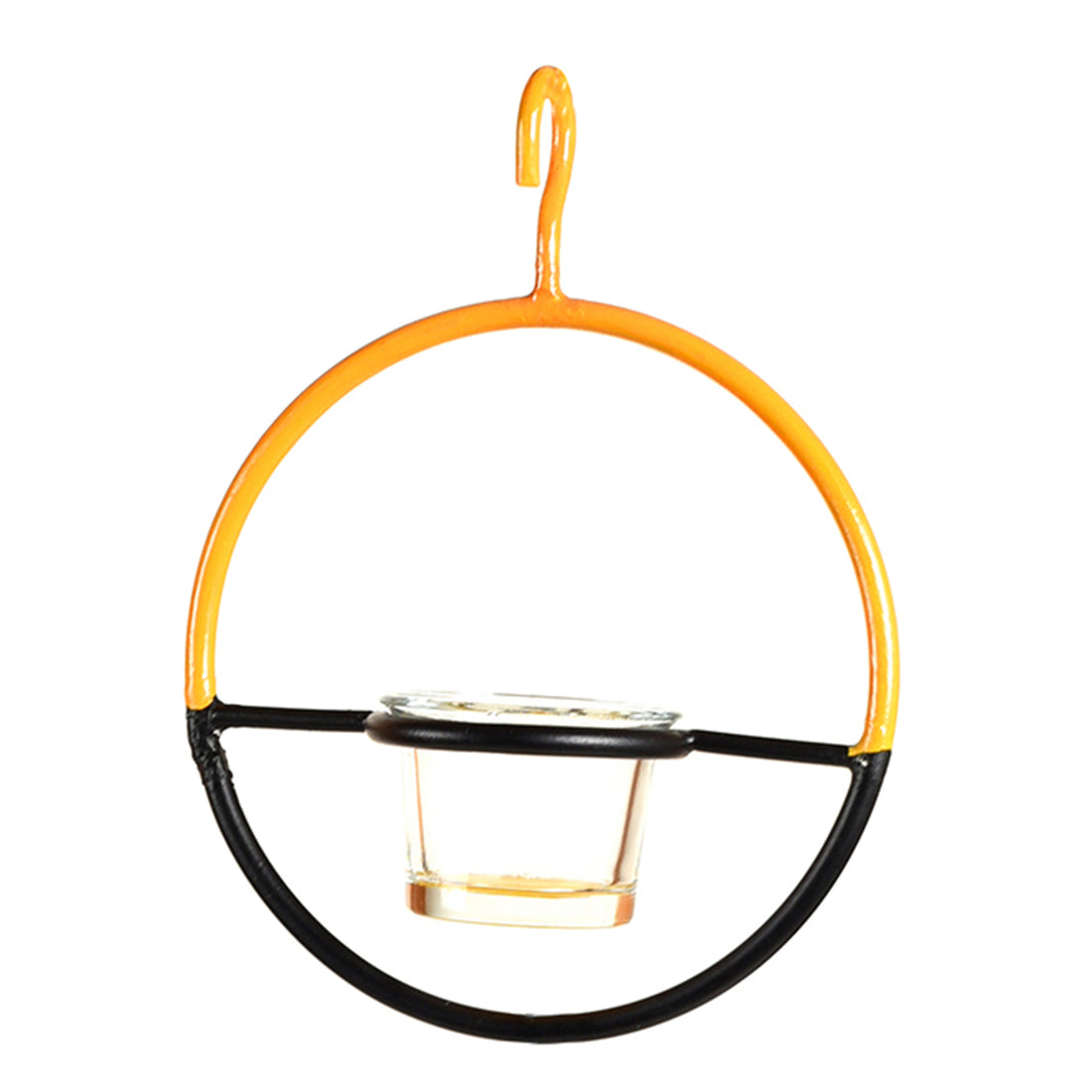 Candle Holder in Hanging Metal Ring (6x2x19)