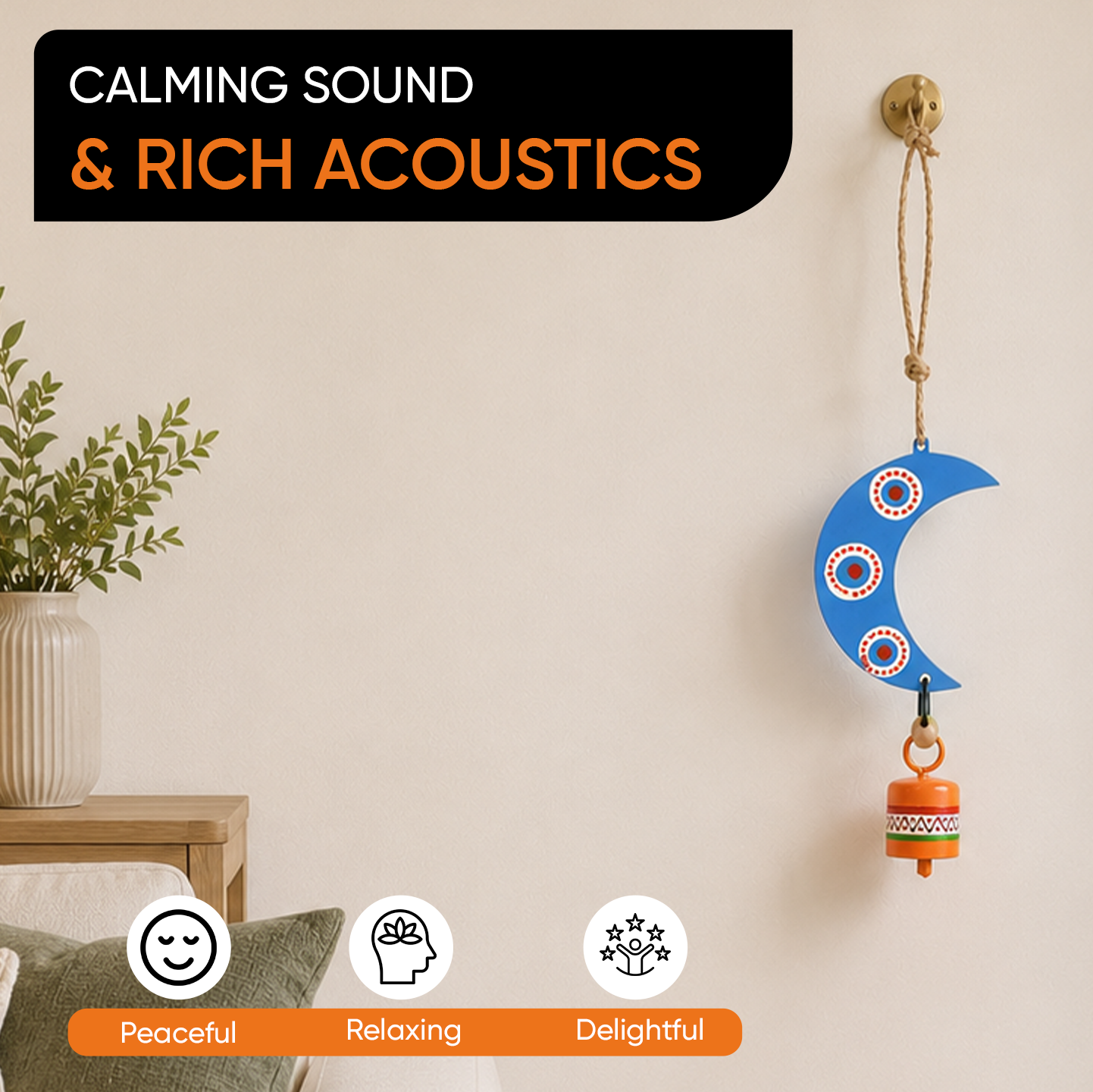 Aakriti Art Creations Wooden & Metal Wind Chimes for Home