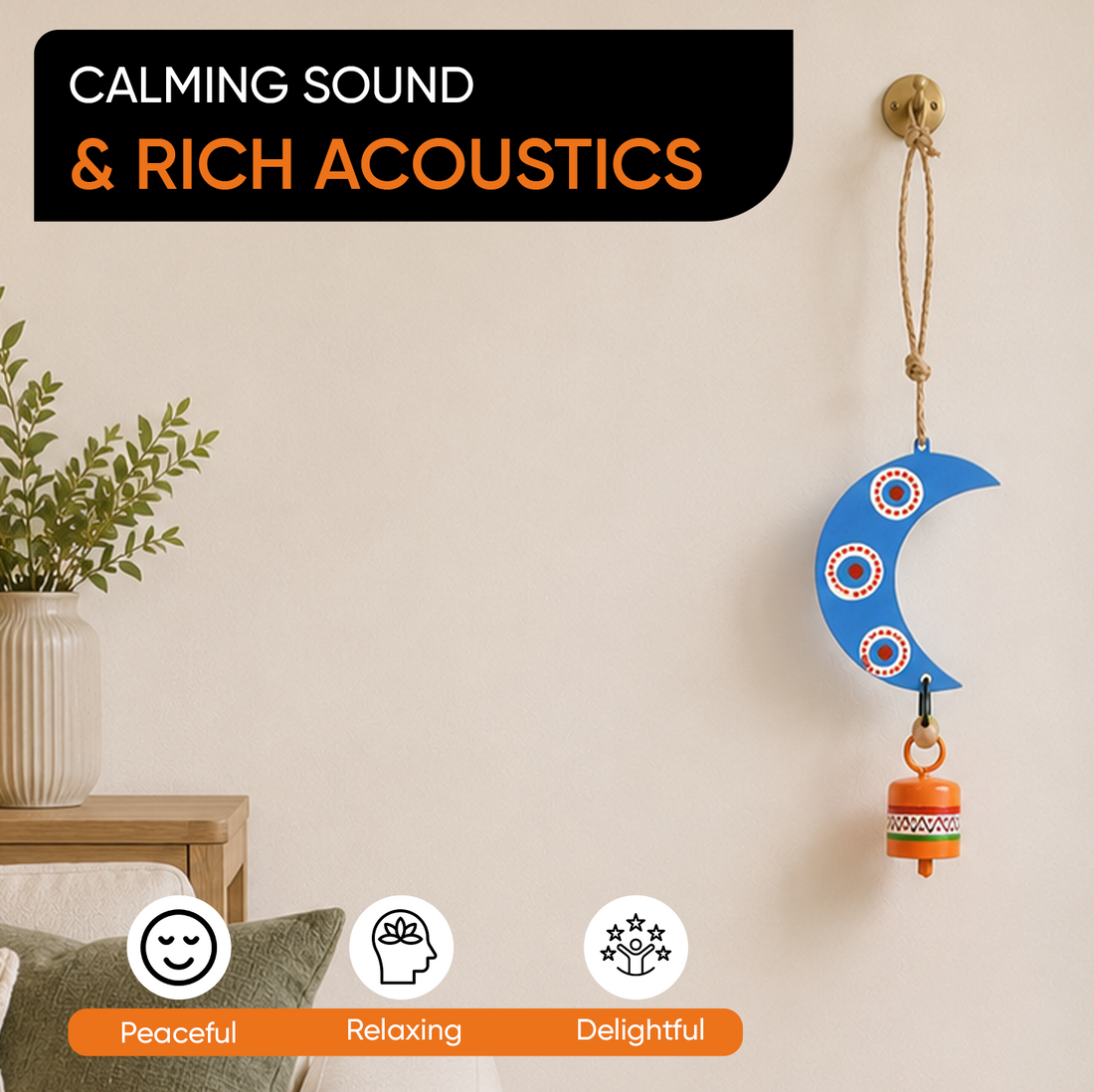 Aakriti Art Creations Wooden & Metal Wind Chimes for Home