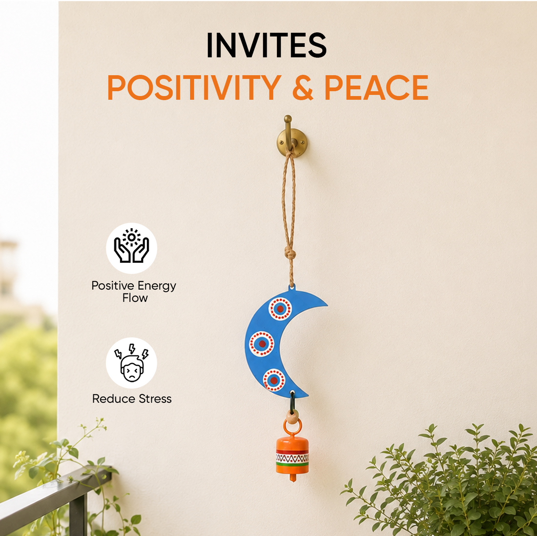 Aakriti Art Creations Wooden & Metal Wind Chimes for Home