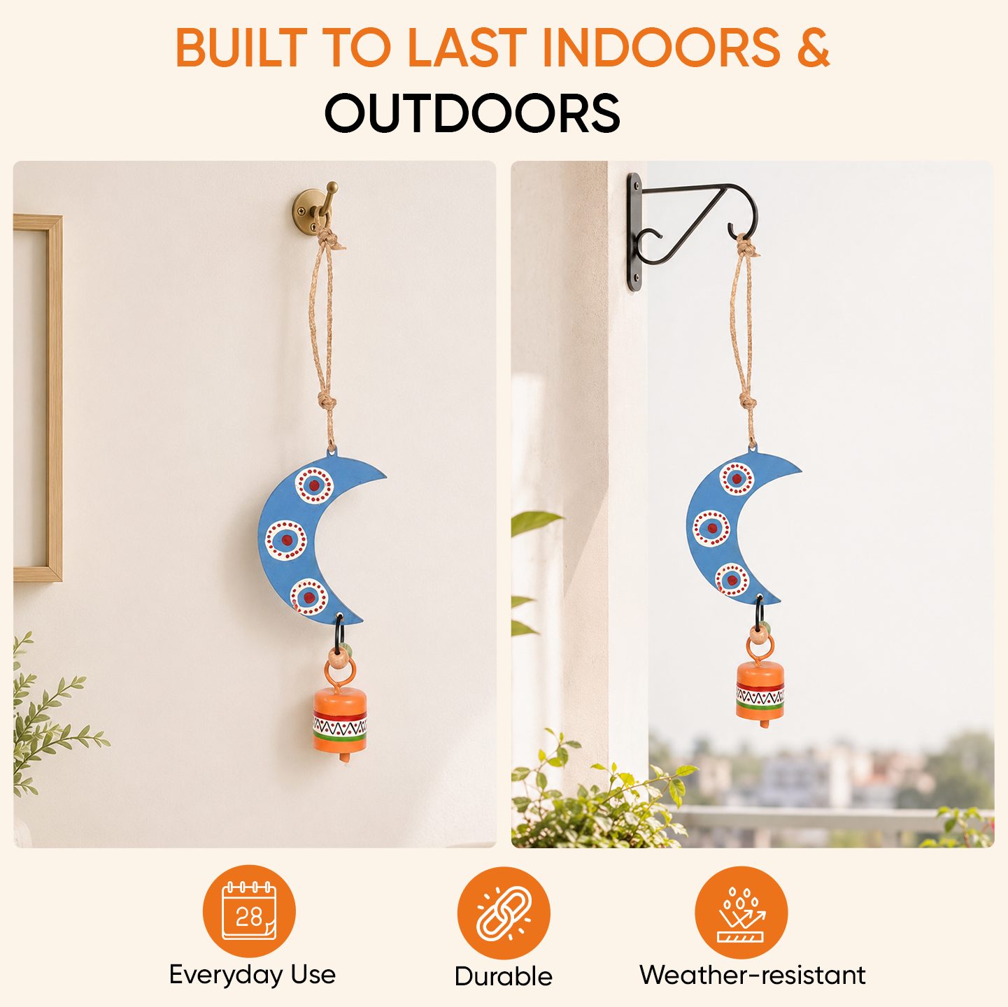 Aakriti Art Creations Wooden & Metal Wind Chimes for Home