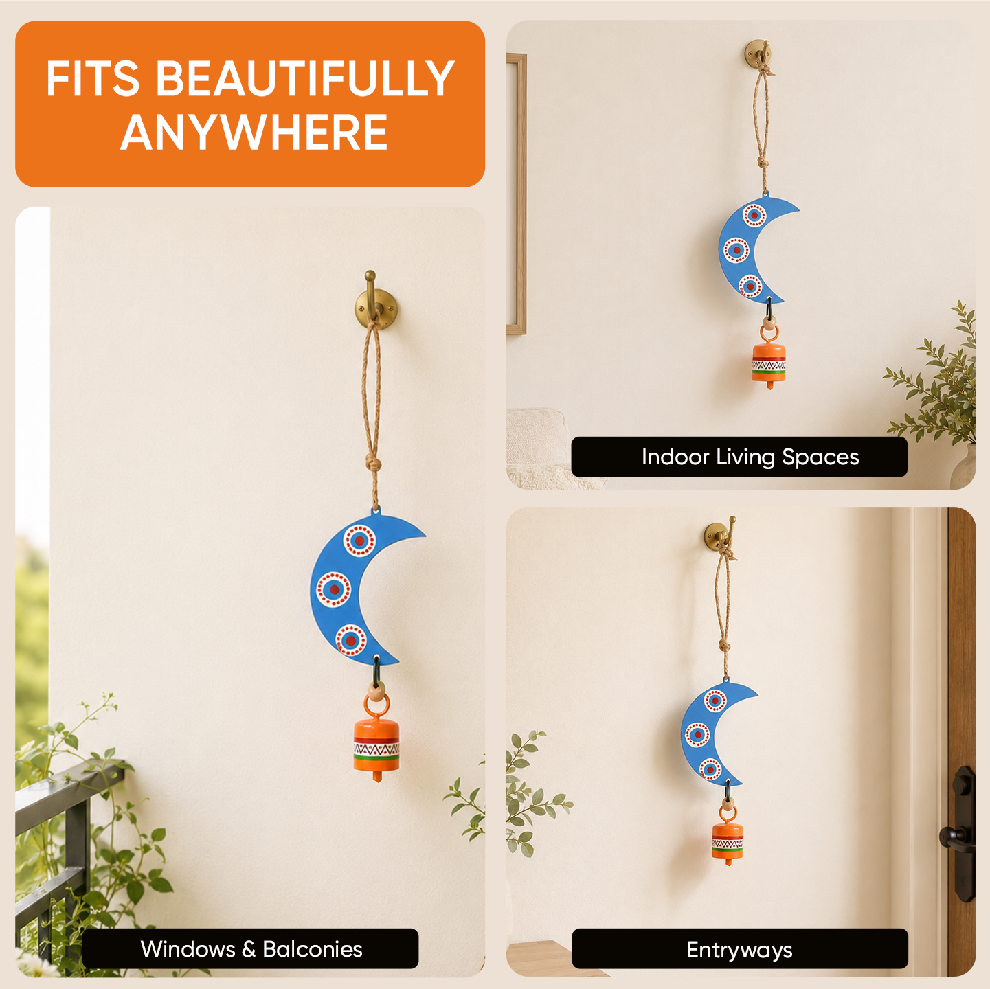 Aakriti Art Creations Wooden & Metal Wind Chimes for Home