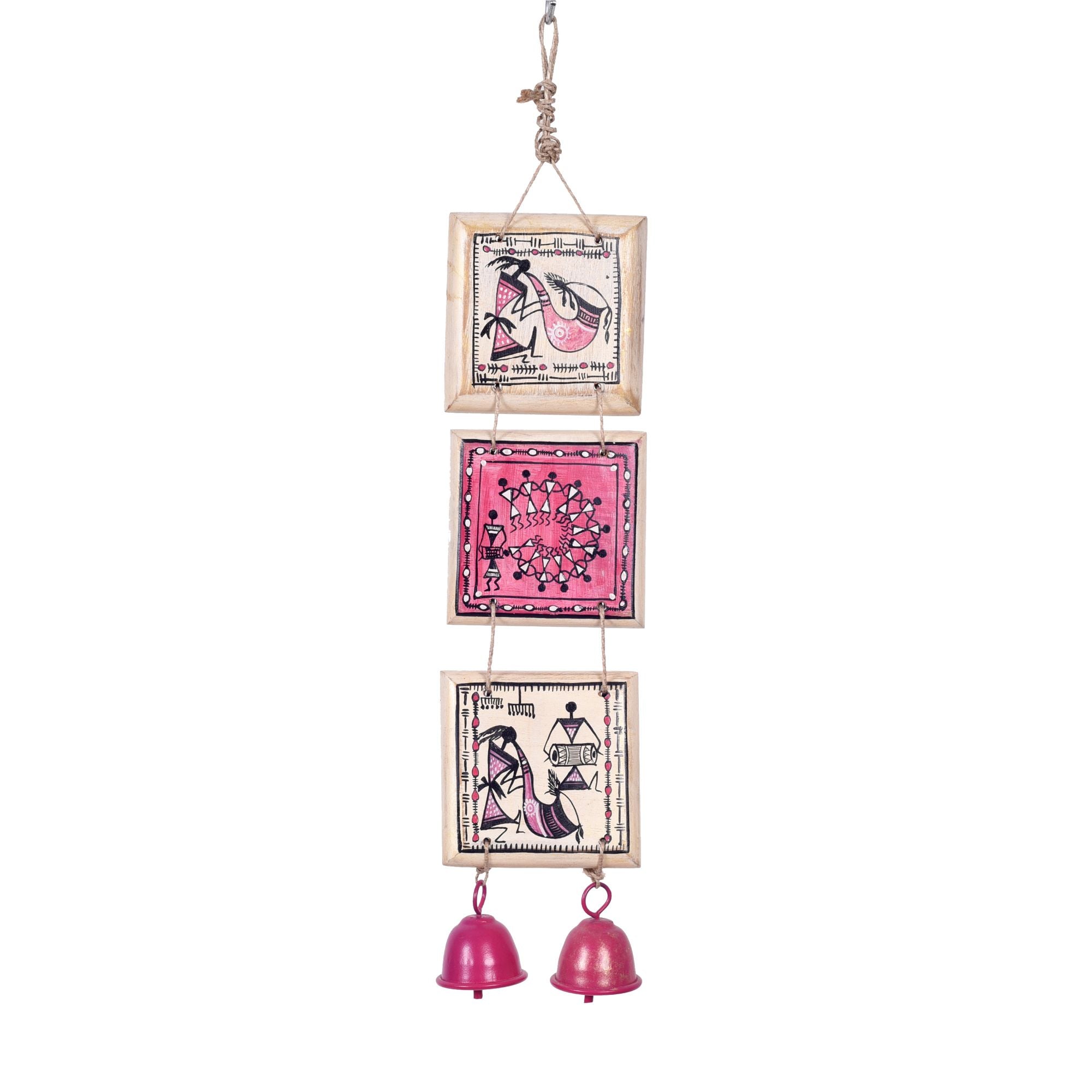 Melodic Warli Art Hand Painted  Windchime (3.5x1.5x16)