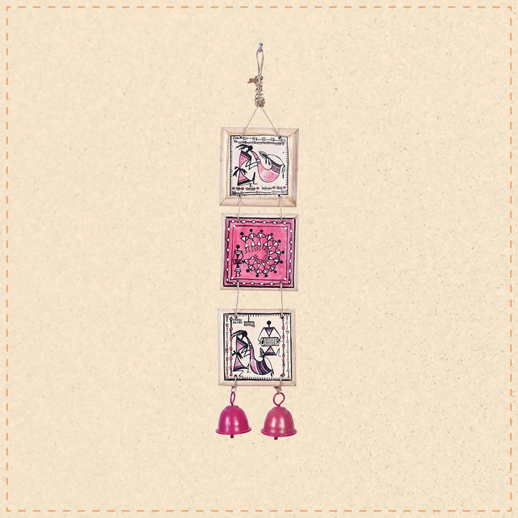 Melodic Warli Art Hand Painted  Windchime (3.5x1.5x16)