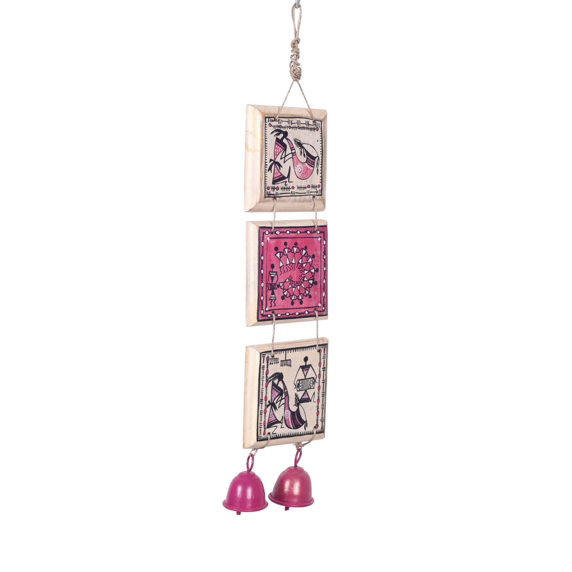 Melodic Warli Art Hand Painted  Windchime (3.5x1.5x16)