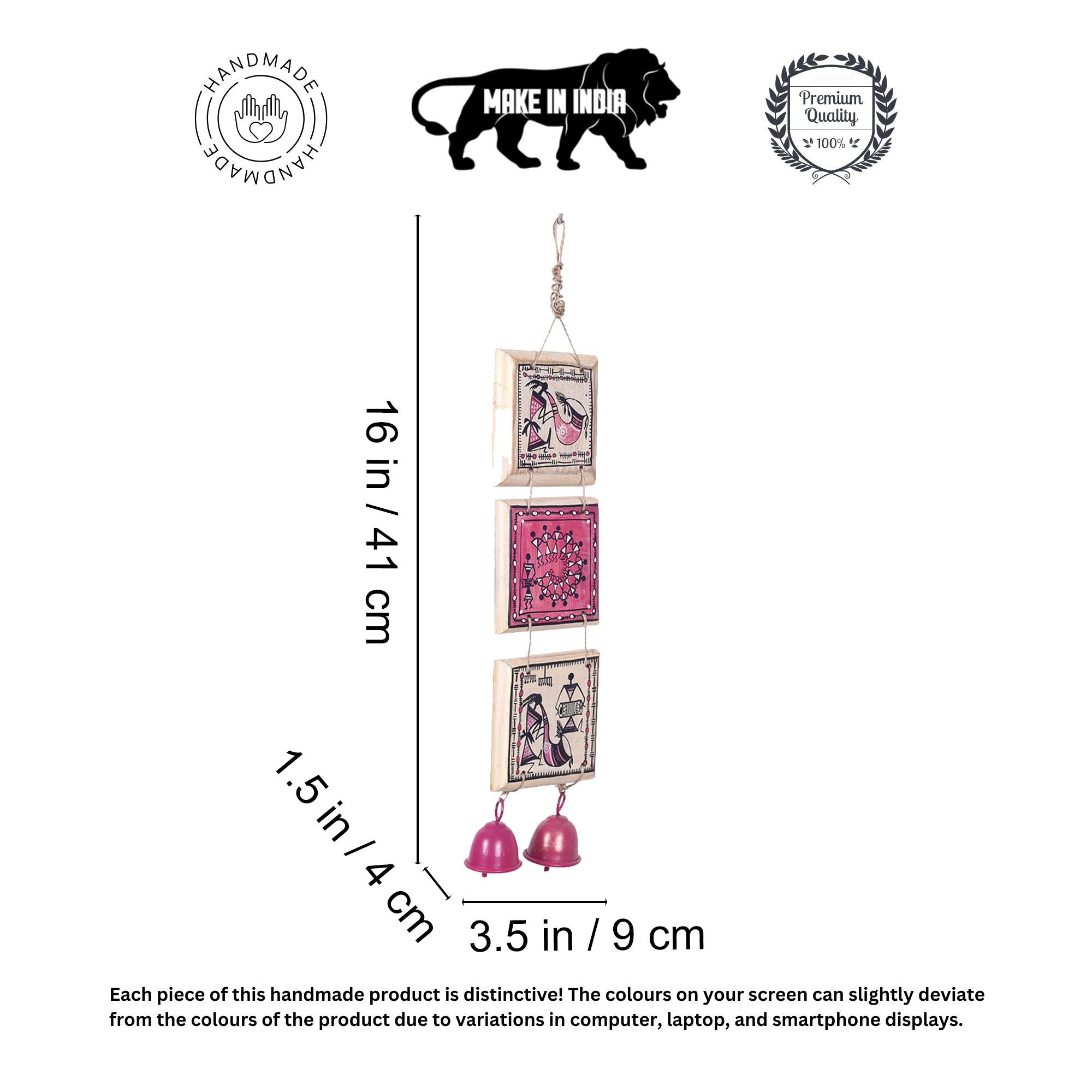 Melodic Warli Art Hand Painted  Windchime (3.5x1.5x16)