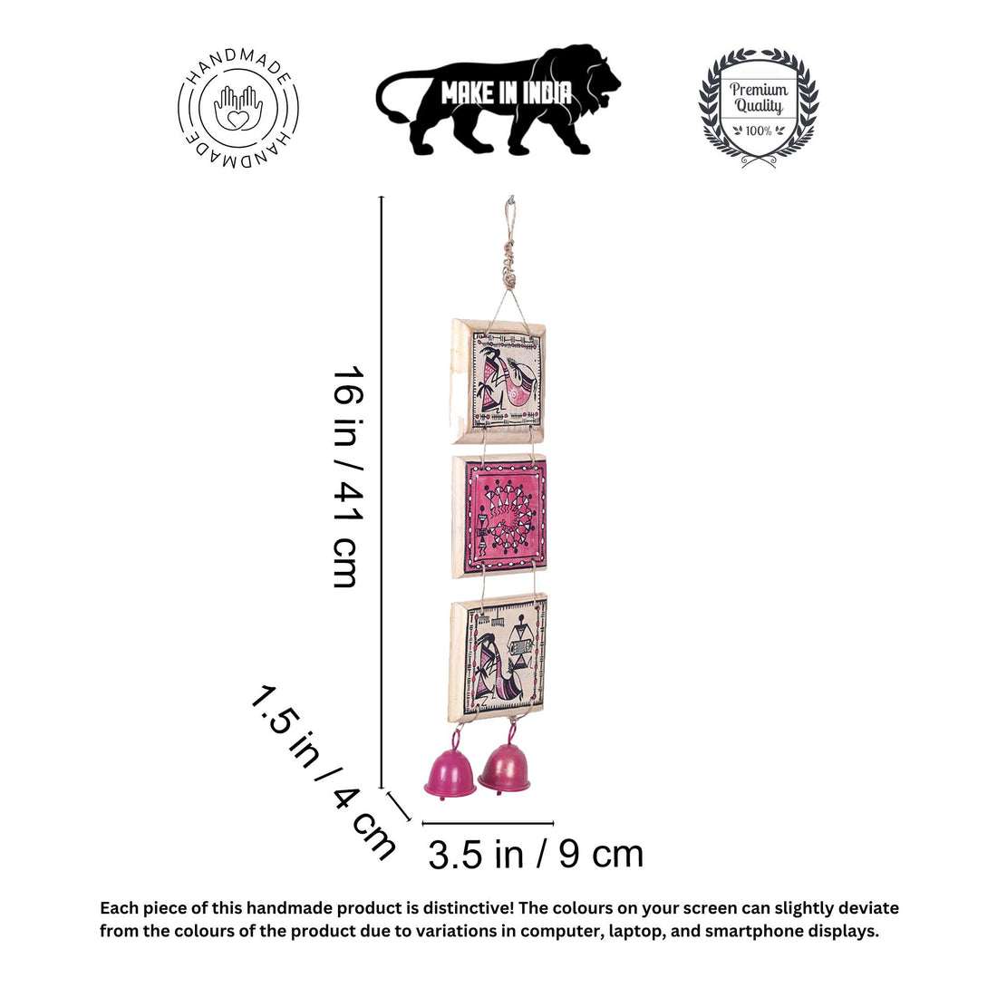 Melodic Warli Art Hand Painted  Windchime (3.5x1.5x16)